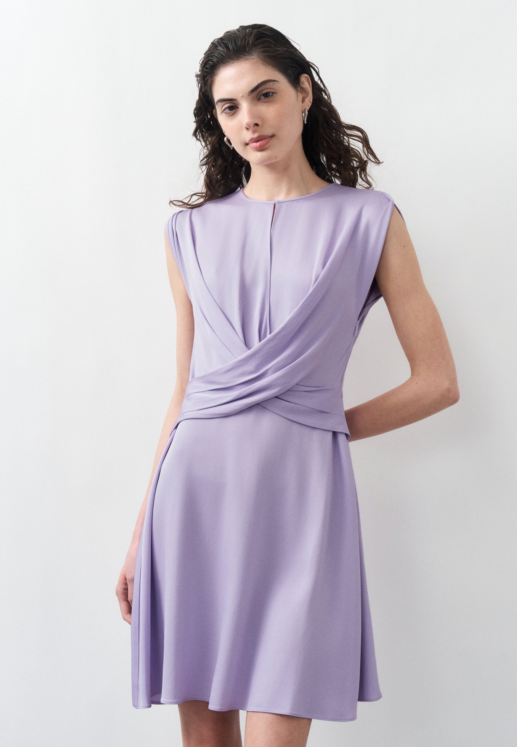 DEVARI - Jersey dress - open purple