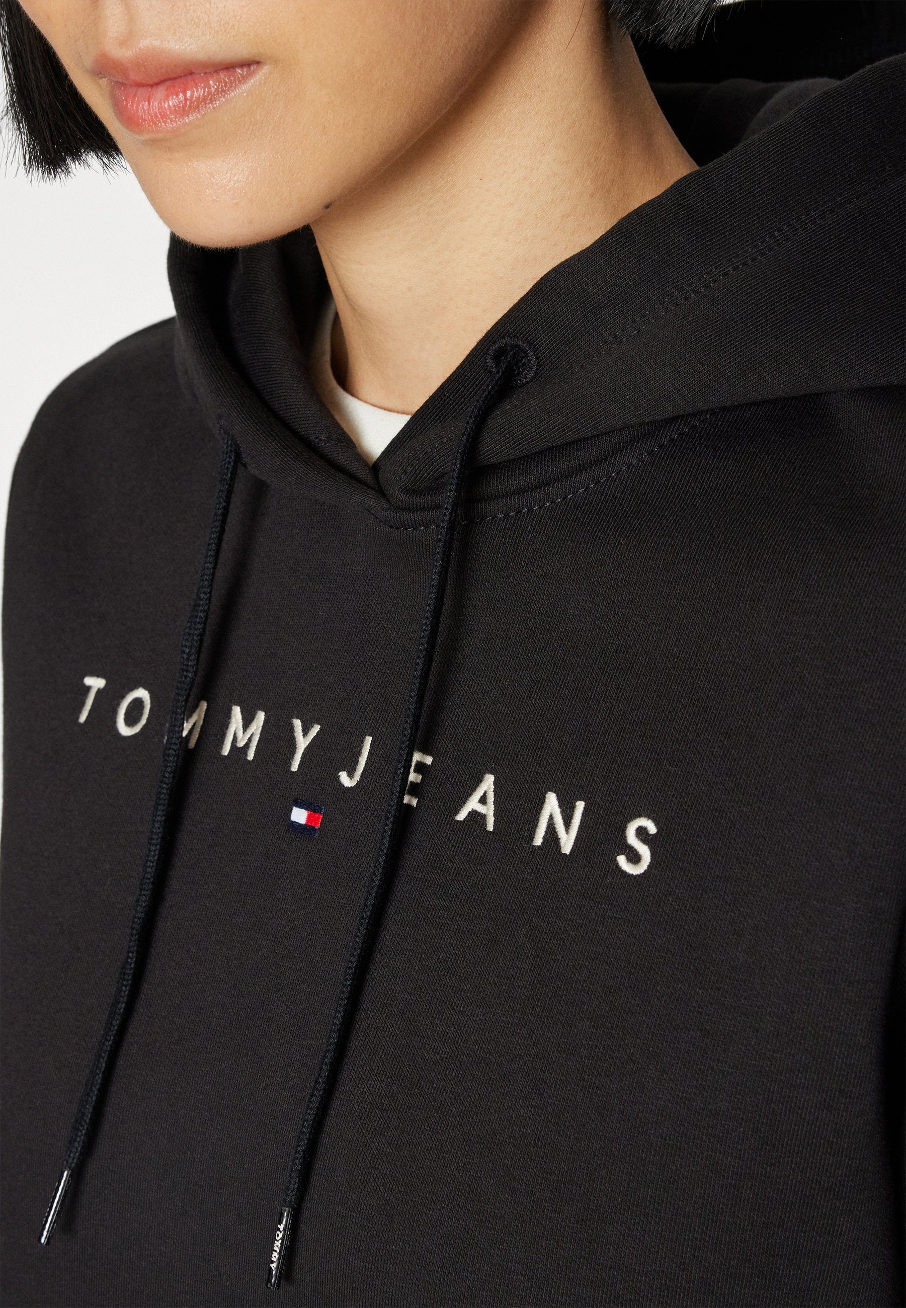 LINEAR LOGO FLEECE DRAWSTRING HOODY - Hoodie - black