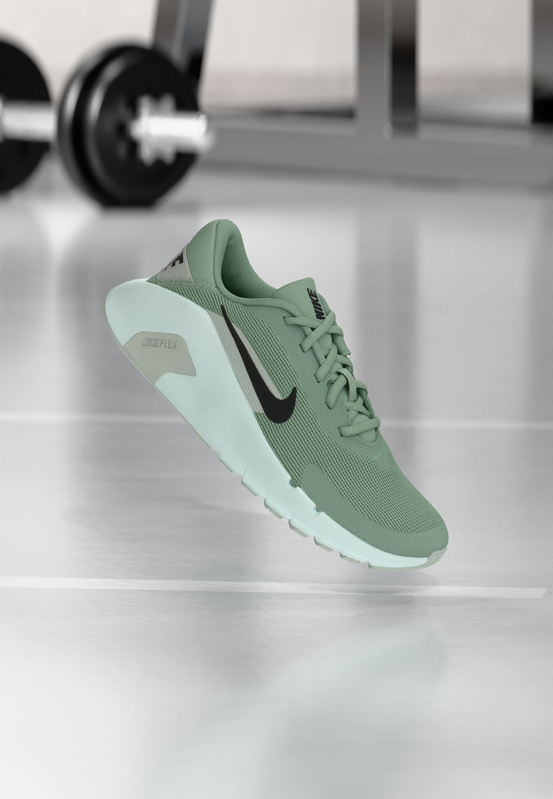 FLEX - Training shoe - steam/black/light silver-coloured/barely green