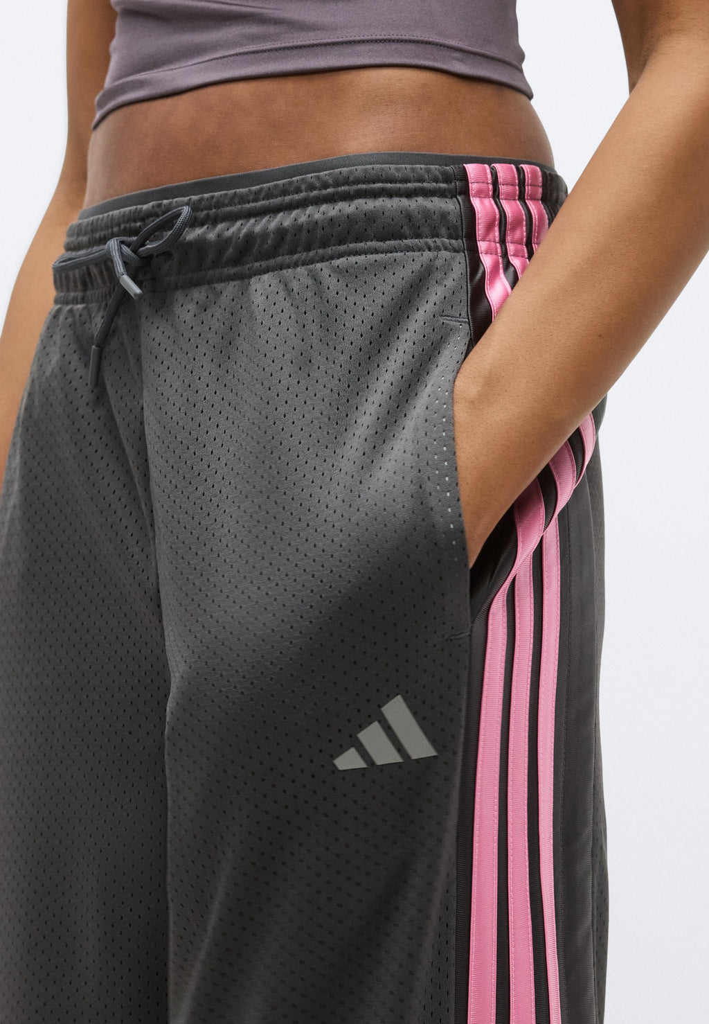 STADIUM MESH - Tracksuit bottoms - grey six/grey/tropic bloom