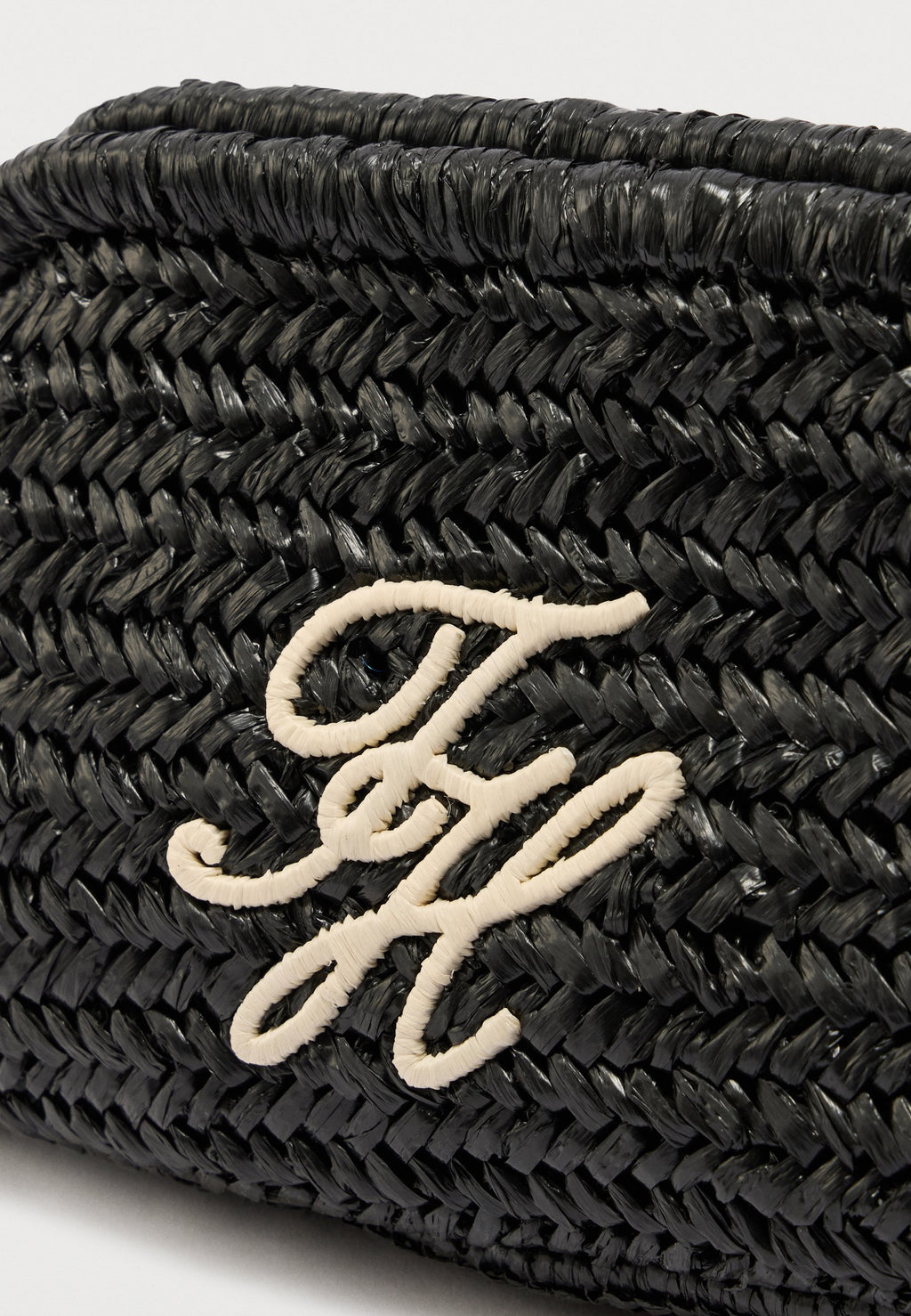 RAFFIA TEXTURED LOGO CLUTCH - Clutch - black