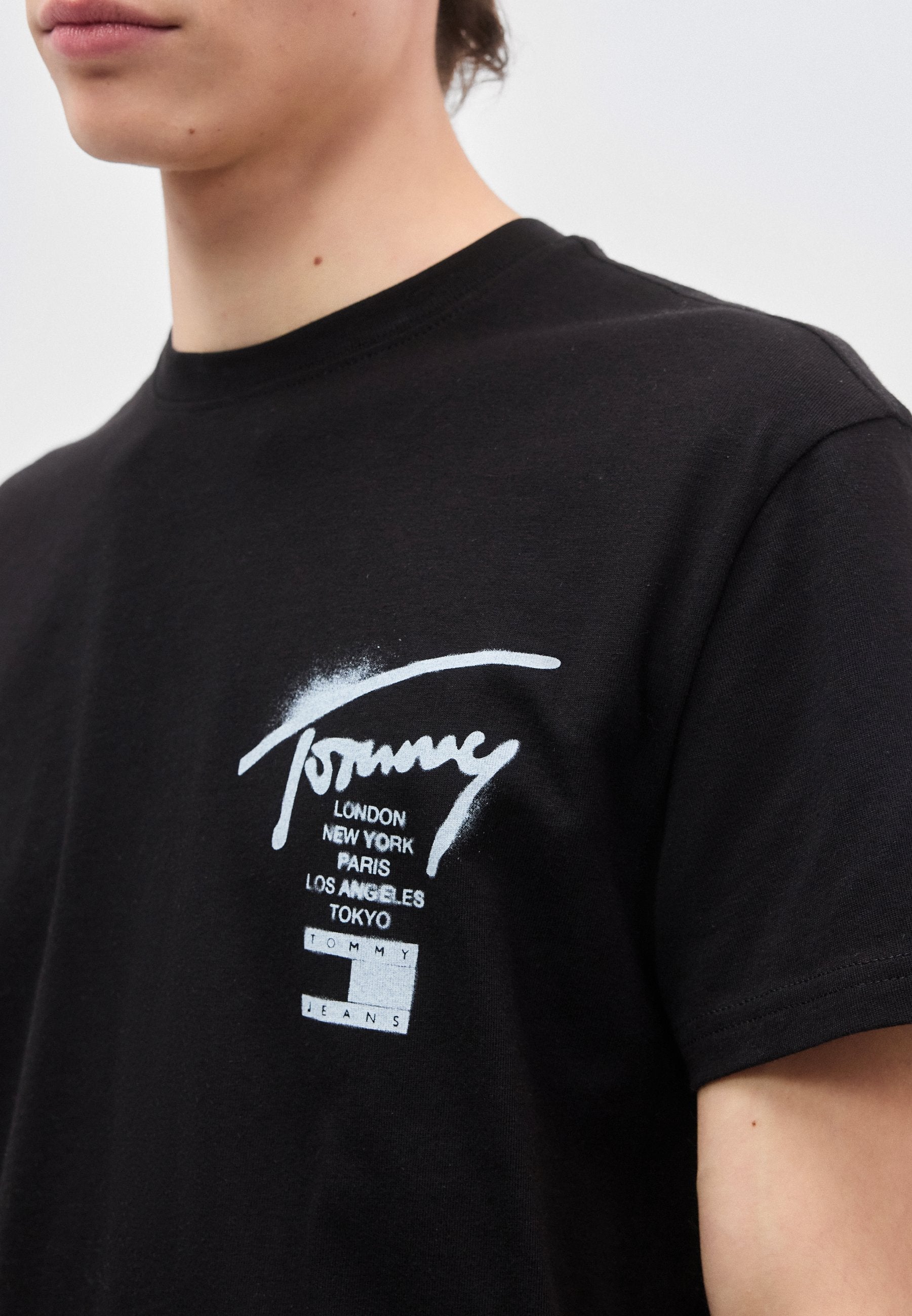 SIGNATURE BACK LOGO JERSEY T-SHIRT - Print T-shirt - black