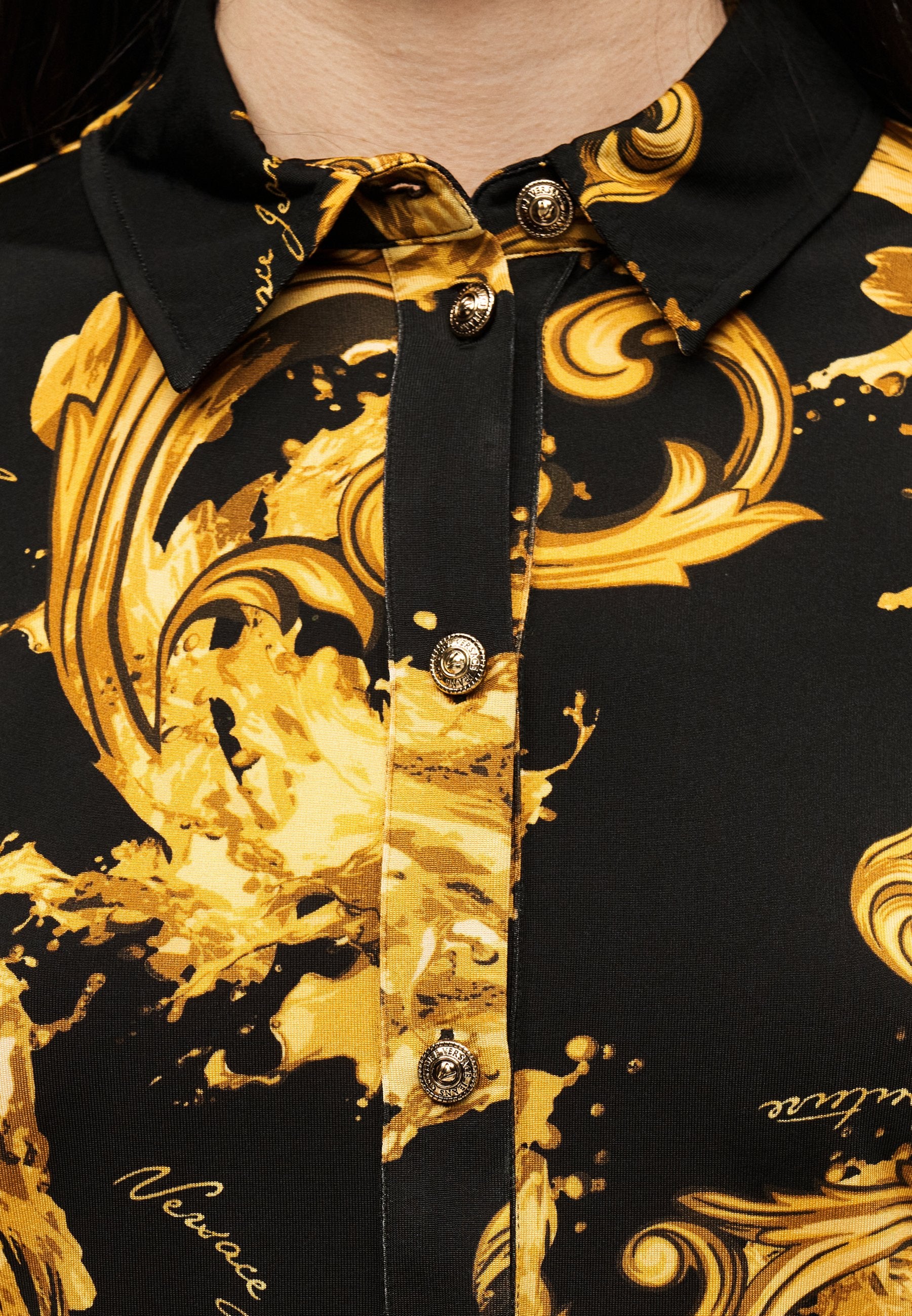 Button-down blouse - black/gold-coloured