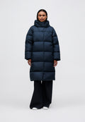 معطف داون WATER REPELLENT DOWN LONGLINE WRAP COAT - داكن ليلي بحري