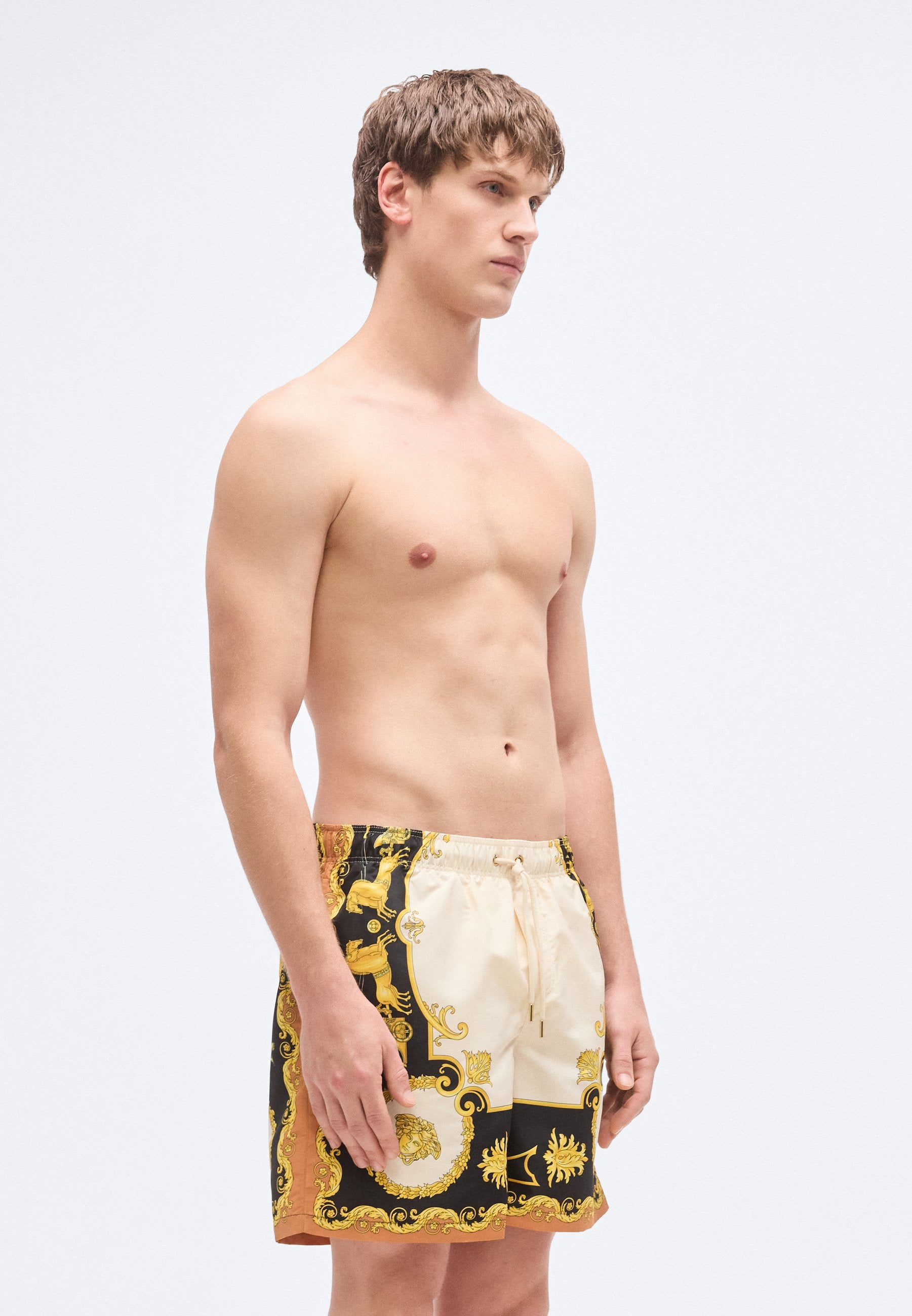 SWIM MYTHIC BAROCCO PRINT - Swimming shorts - black/ivory/autumn spice