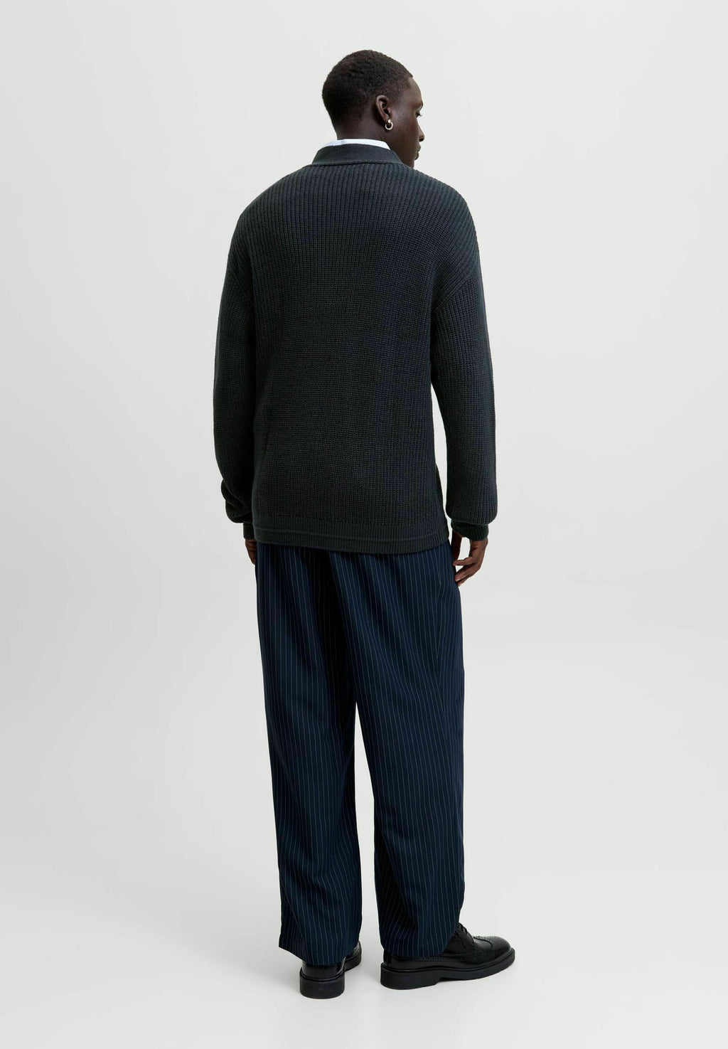 Knitted Plain Knitted - Cardigan - sky captain