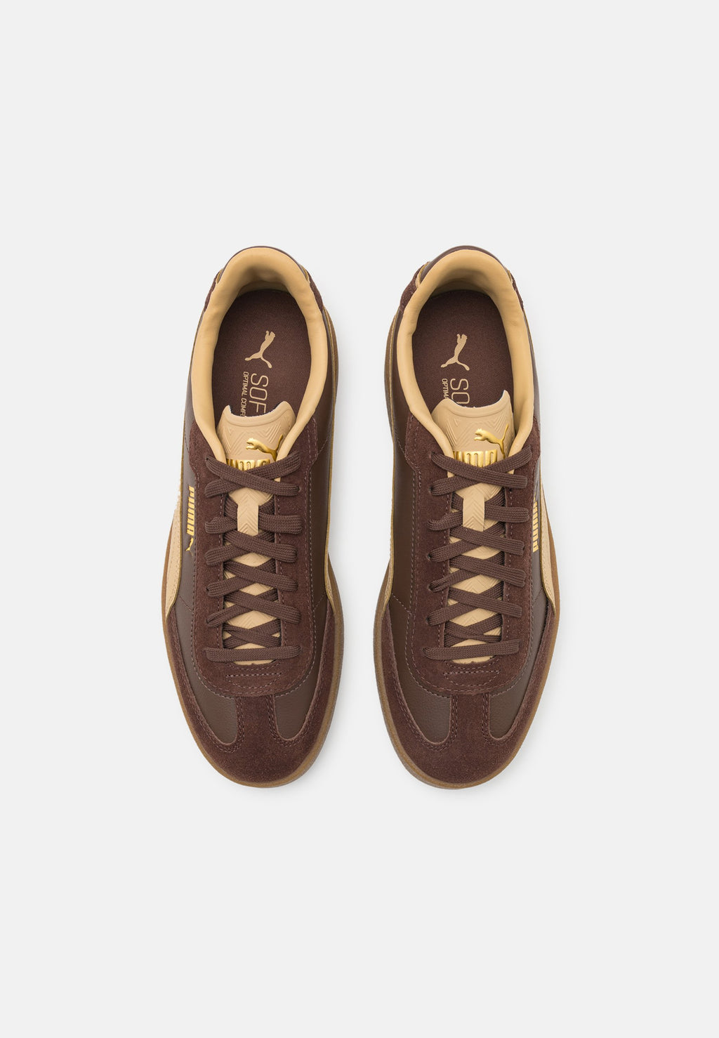 PUMA CLUB II ERA - Spor Ayakkabı - espresso kahvesi/kum rengi/altın rengi