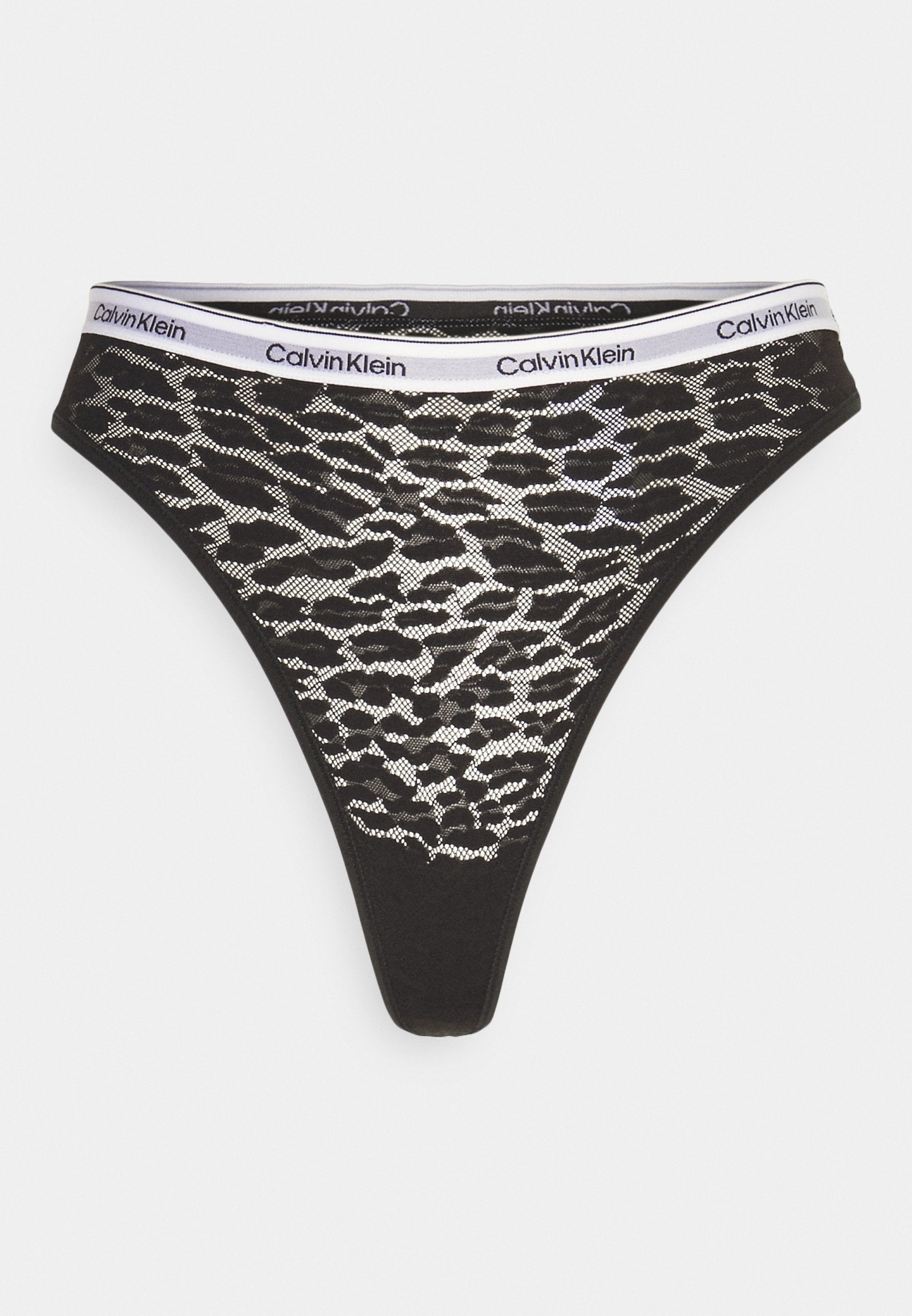HIGH LEG THONG ICON LACE - Thong - black