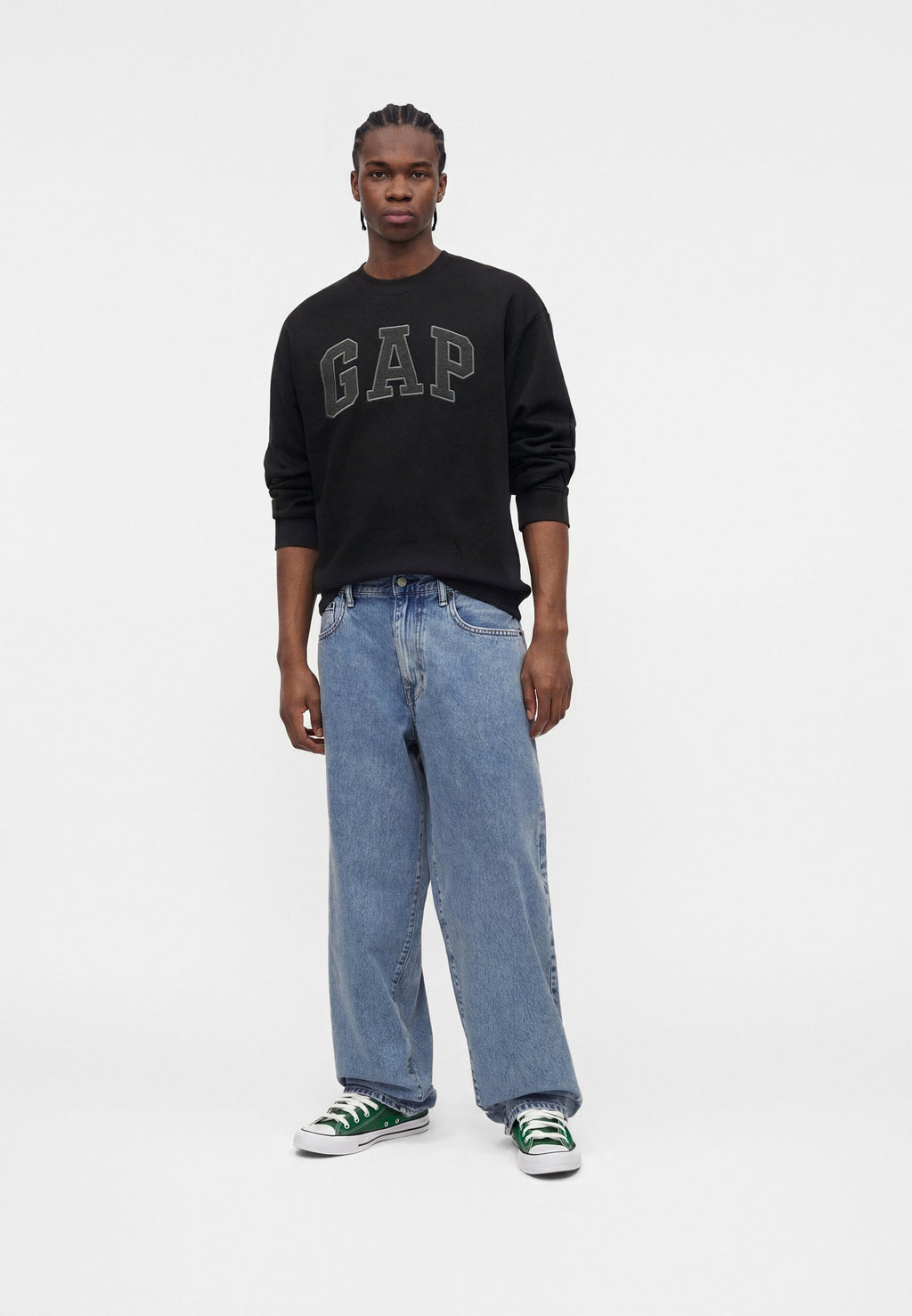 HERITAGE LOGO CREW SOLID - Sweatshirt - black