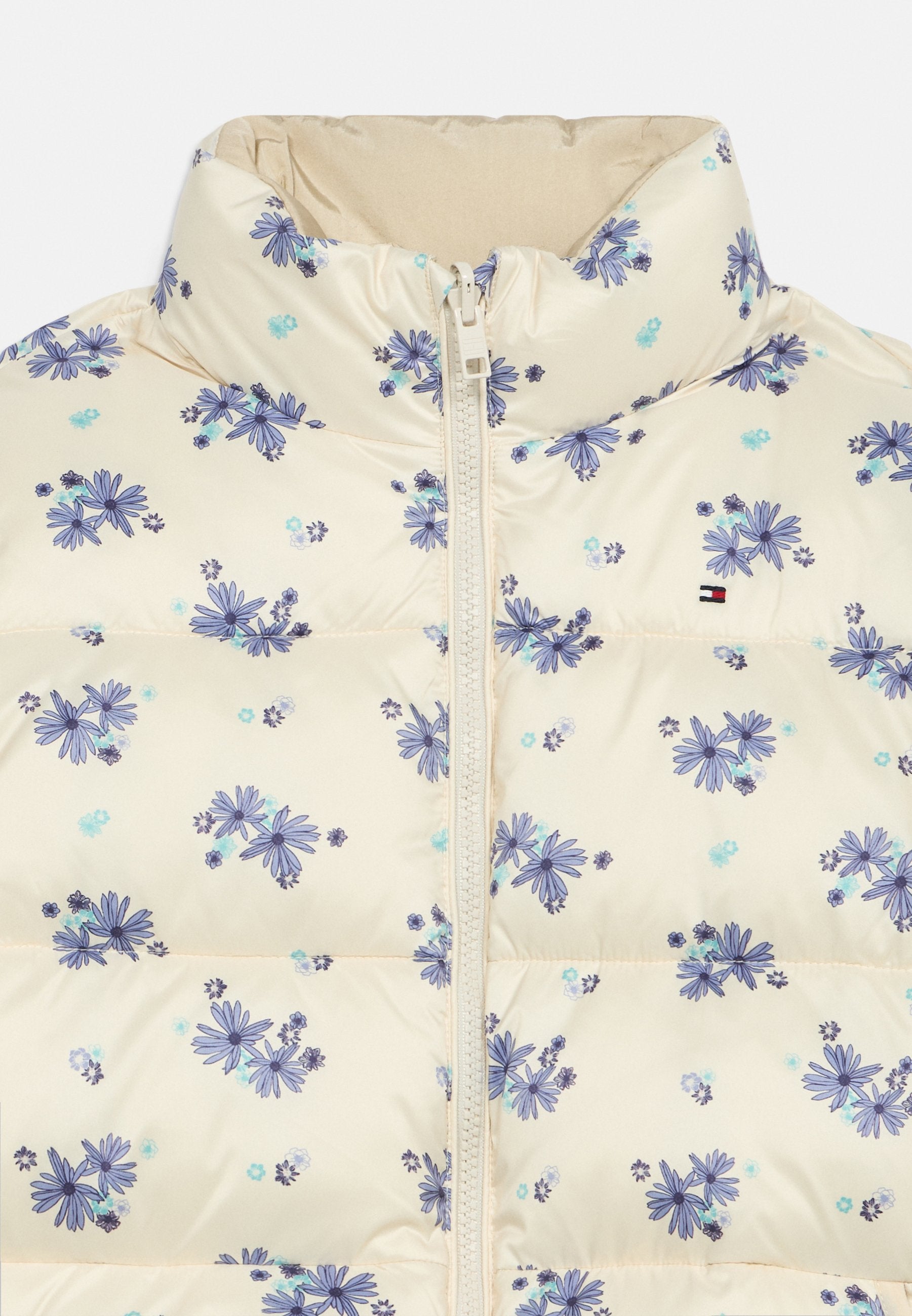 FLORAL PRINT REVERSIBLE RELAXED PUFFER JACKET - Winter jacket - ancient white