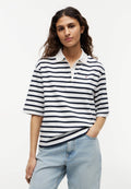 INTERLOCK - Print T-shirt - breton stripe ecru/dark night navy