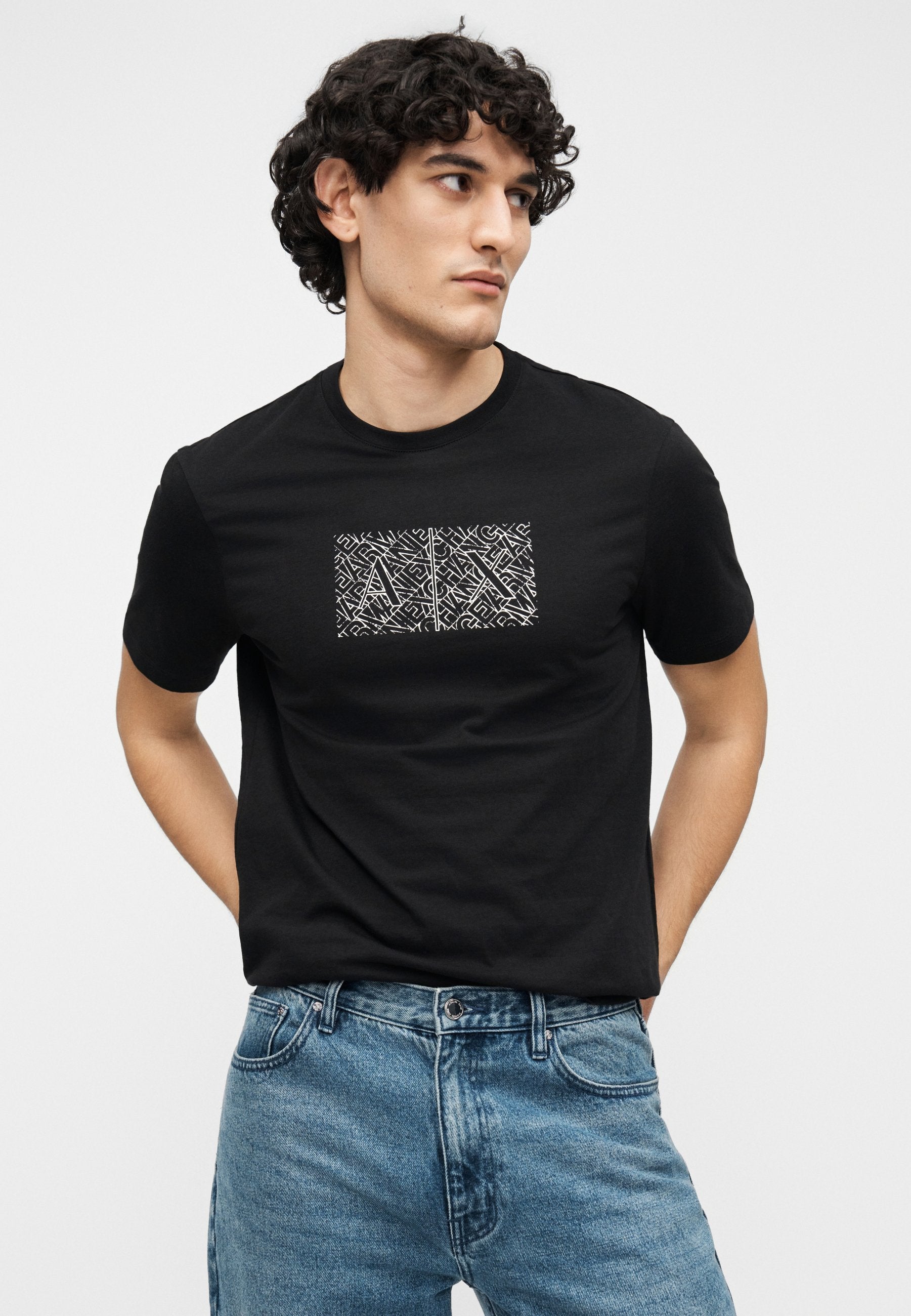T-SHIRT SLIM FIT - Print T-shirt - black