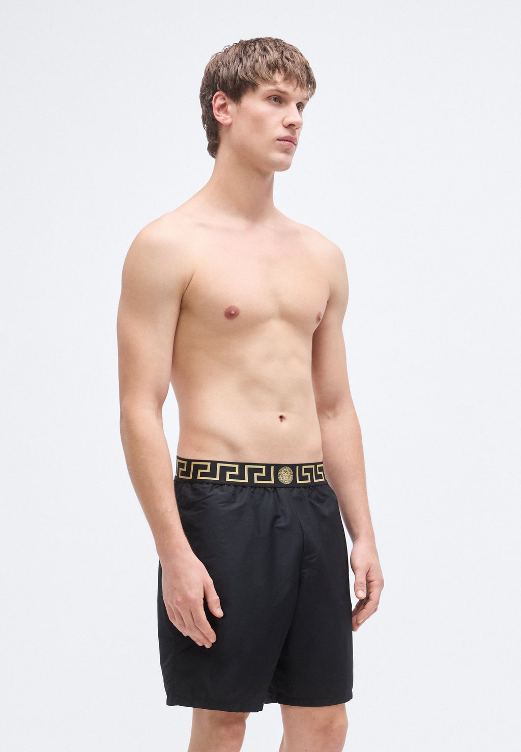 SWIM LONG NEW LOGO - Swimming shorts - black/gold-coloured