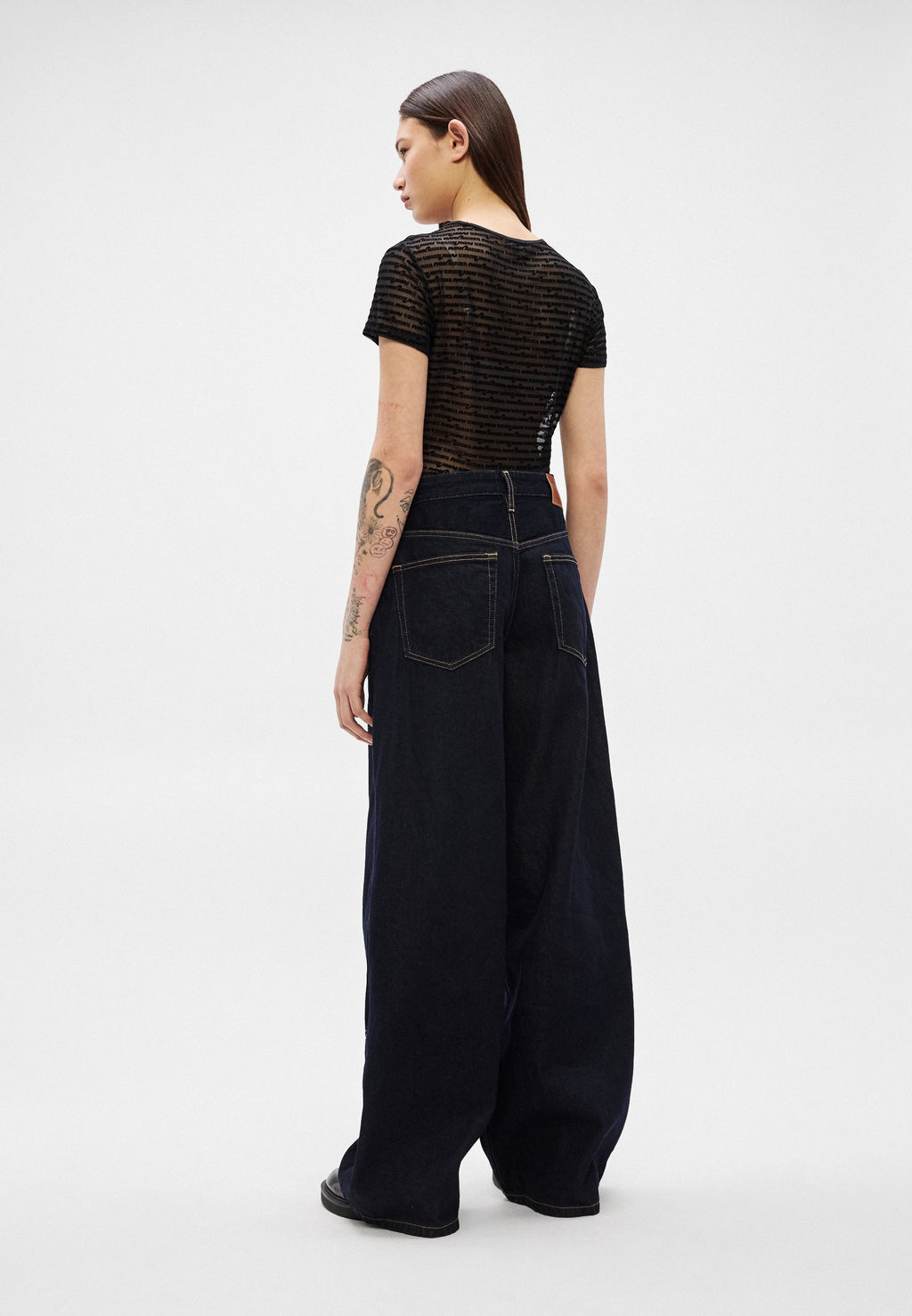 KNEE PANEL MID RISE LOOSE JEANS - Loose Jeans - denim dark