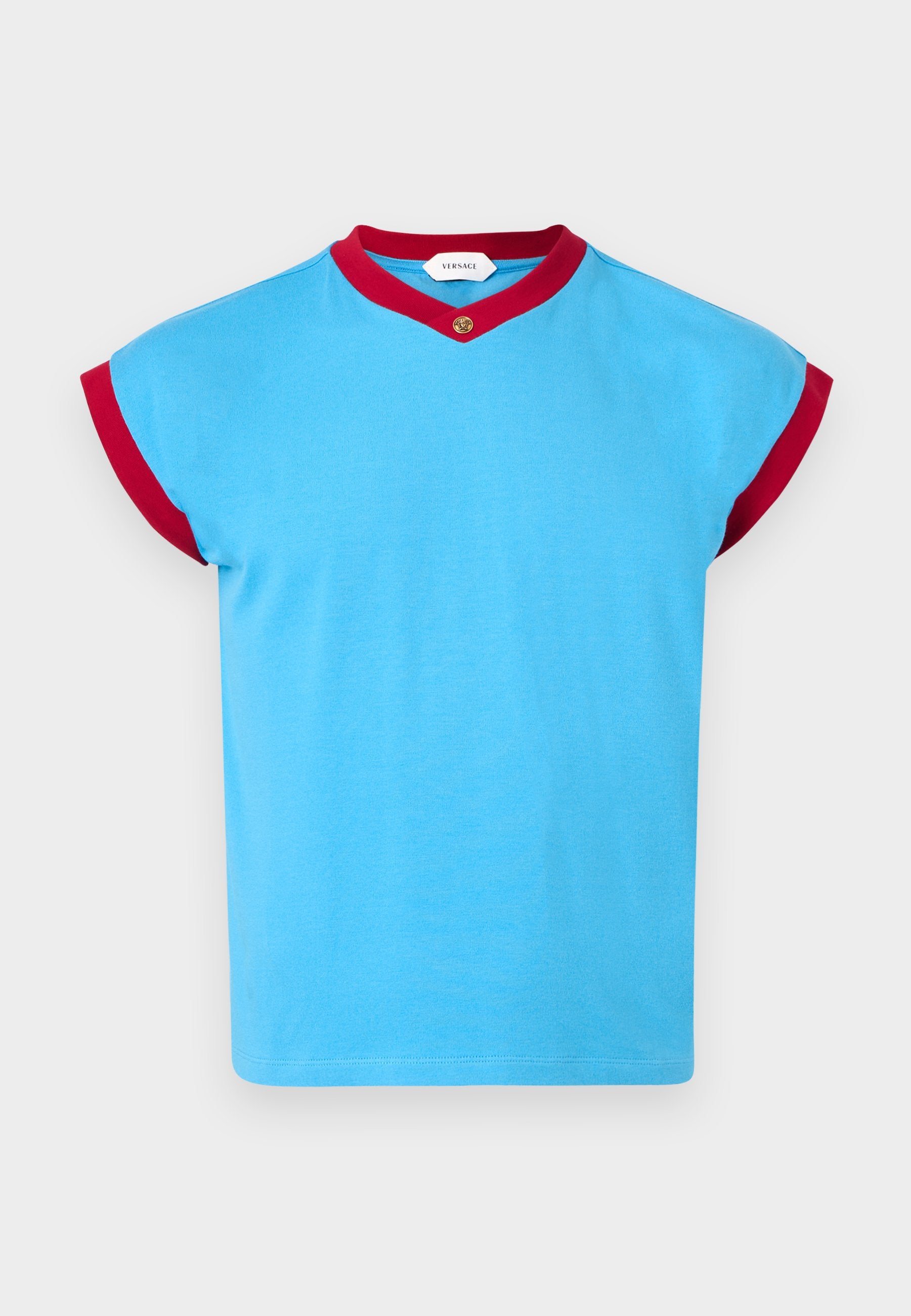 VINTAGE WITH MEDUSA DETAIL - Basic T-shirt - azure blue/lipstick red
