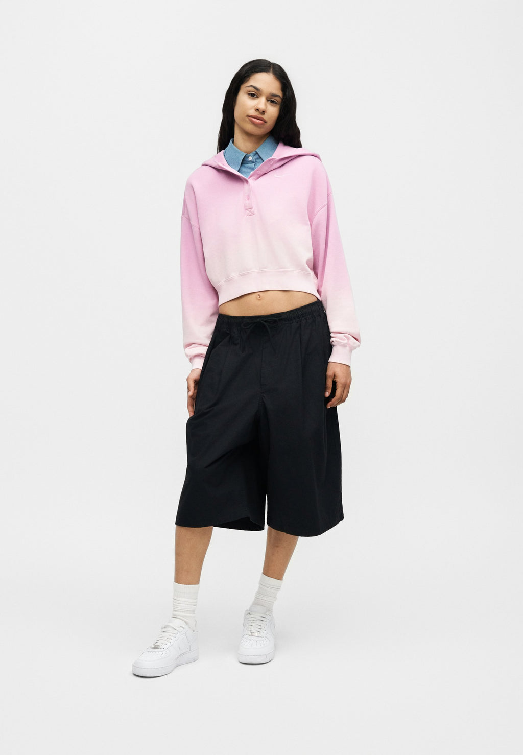 Sweat à capuche - rose mousse/magenta