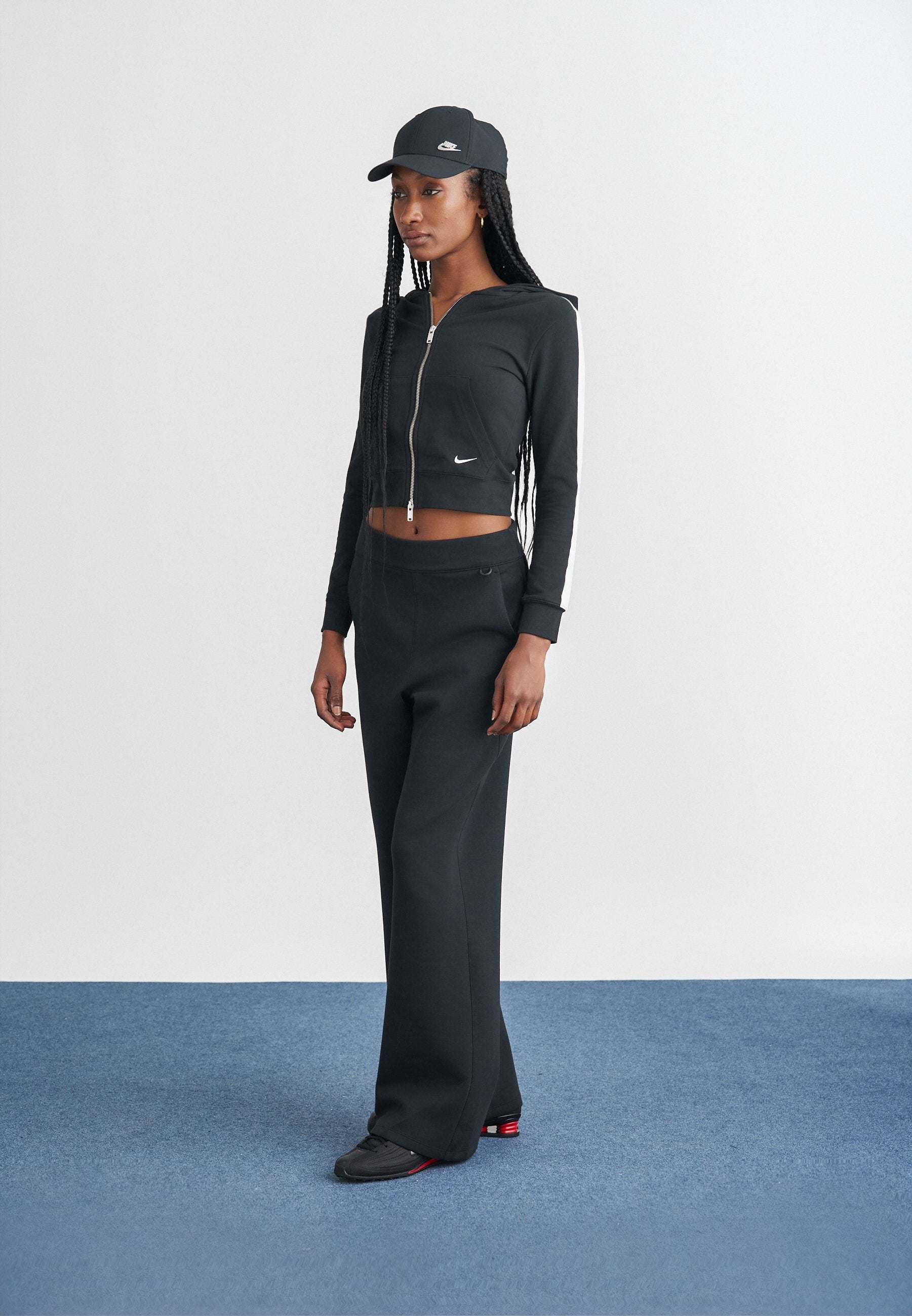 FLARE  - Tracksuit bottoms - black/dark smoke grey