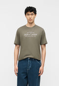 JPRBLAKEVIN TEE - Print T-shirt - smokey olive
