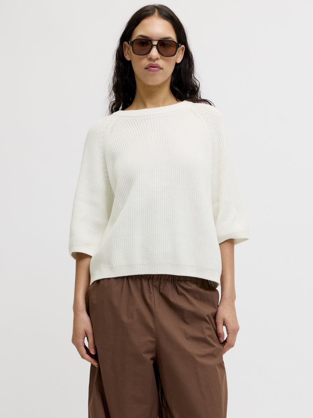 JXMARGE TWIST CREW NECK - Pull - snow white