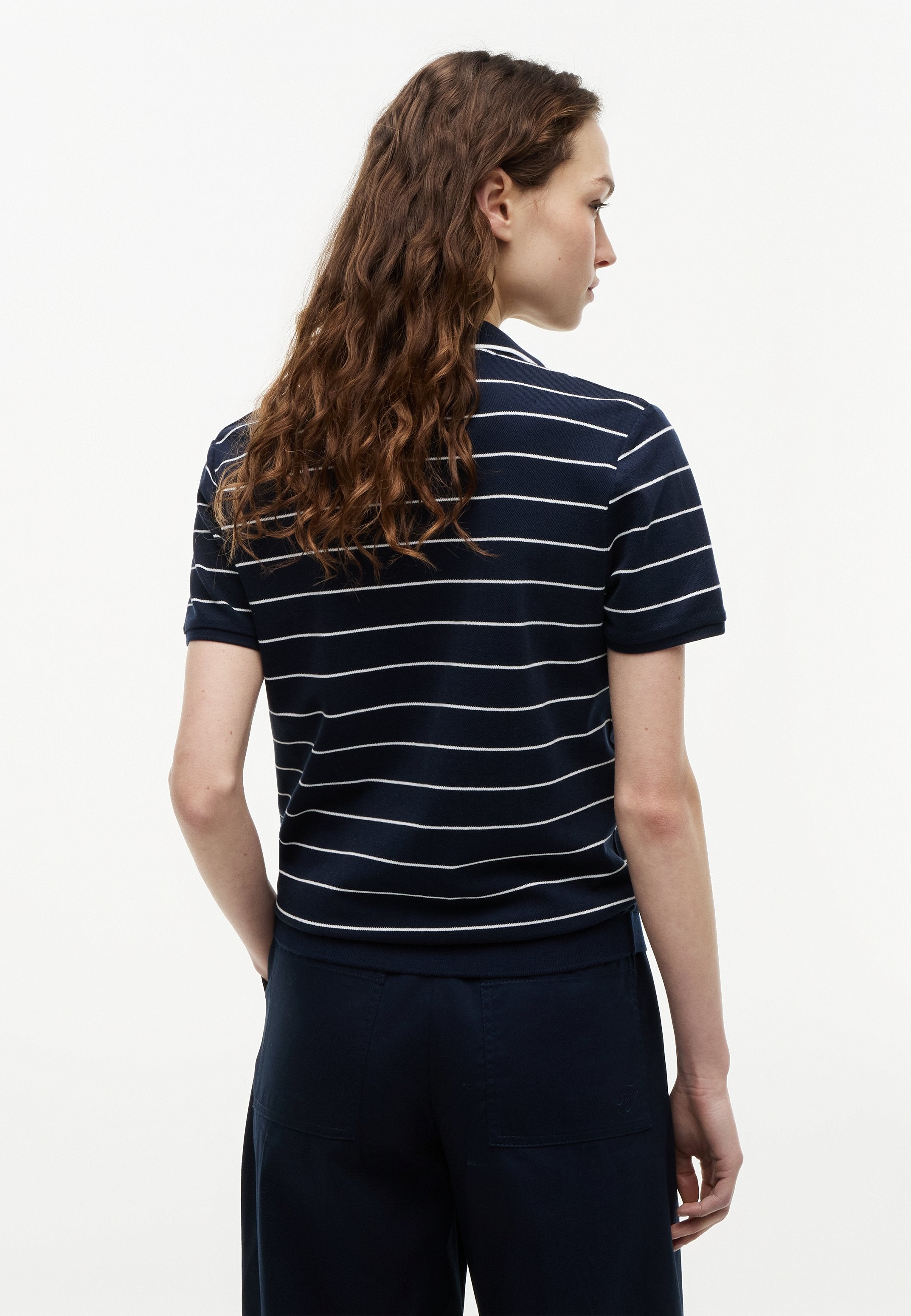Polo shirt - fine stp dark night navy / white