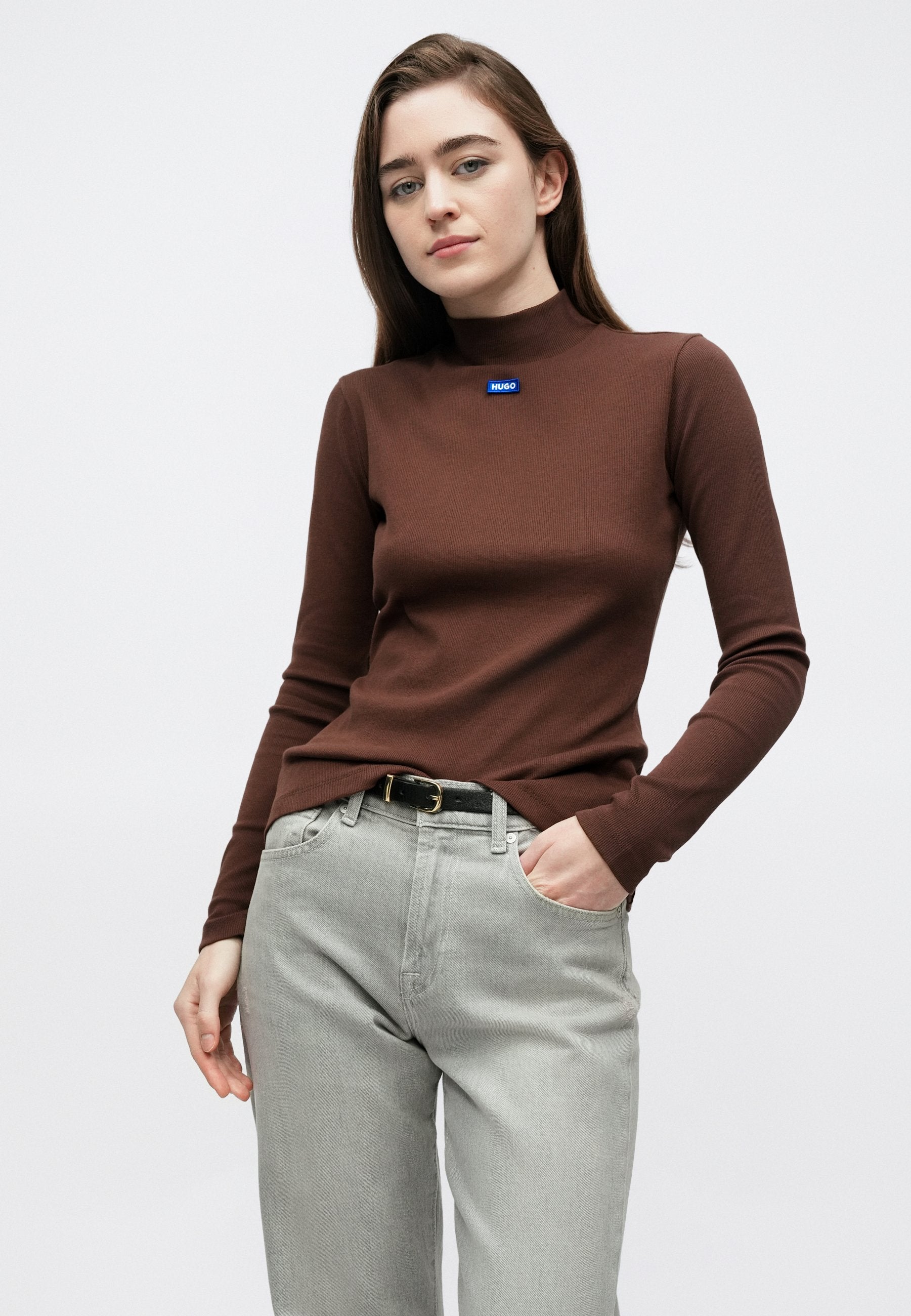 EASY  - Long sleeved top - medium brown