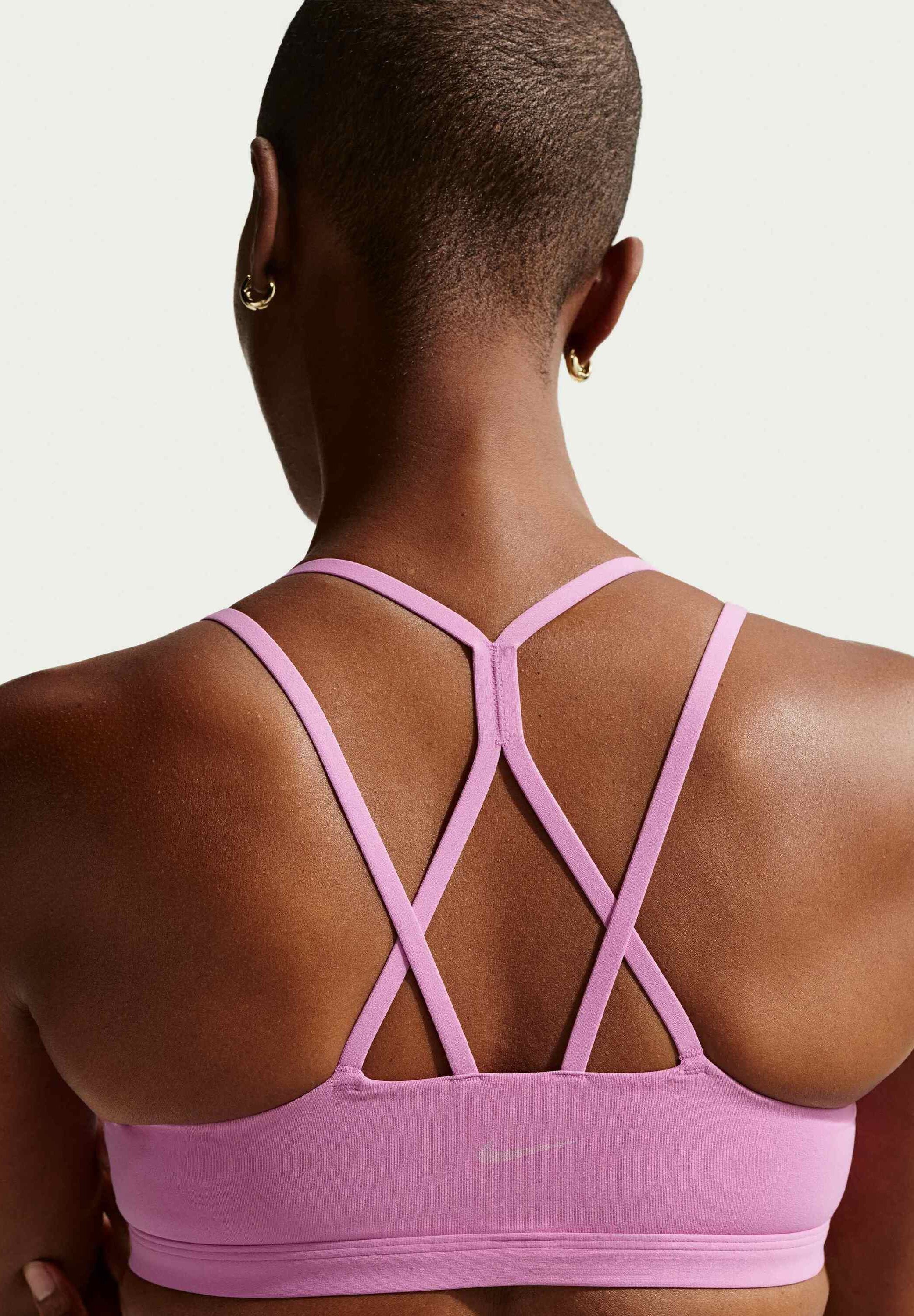 W NK DF ZENVY STRAPPY BRA - Soutien-gorge de sport à maintien léger - fuchsia/blanc