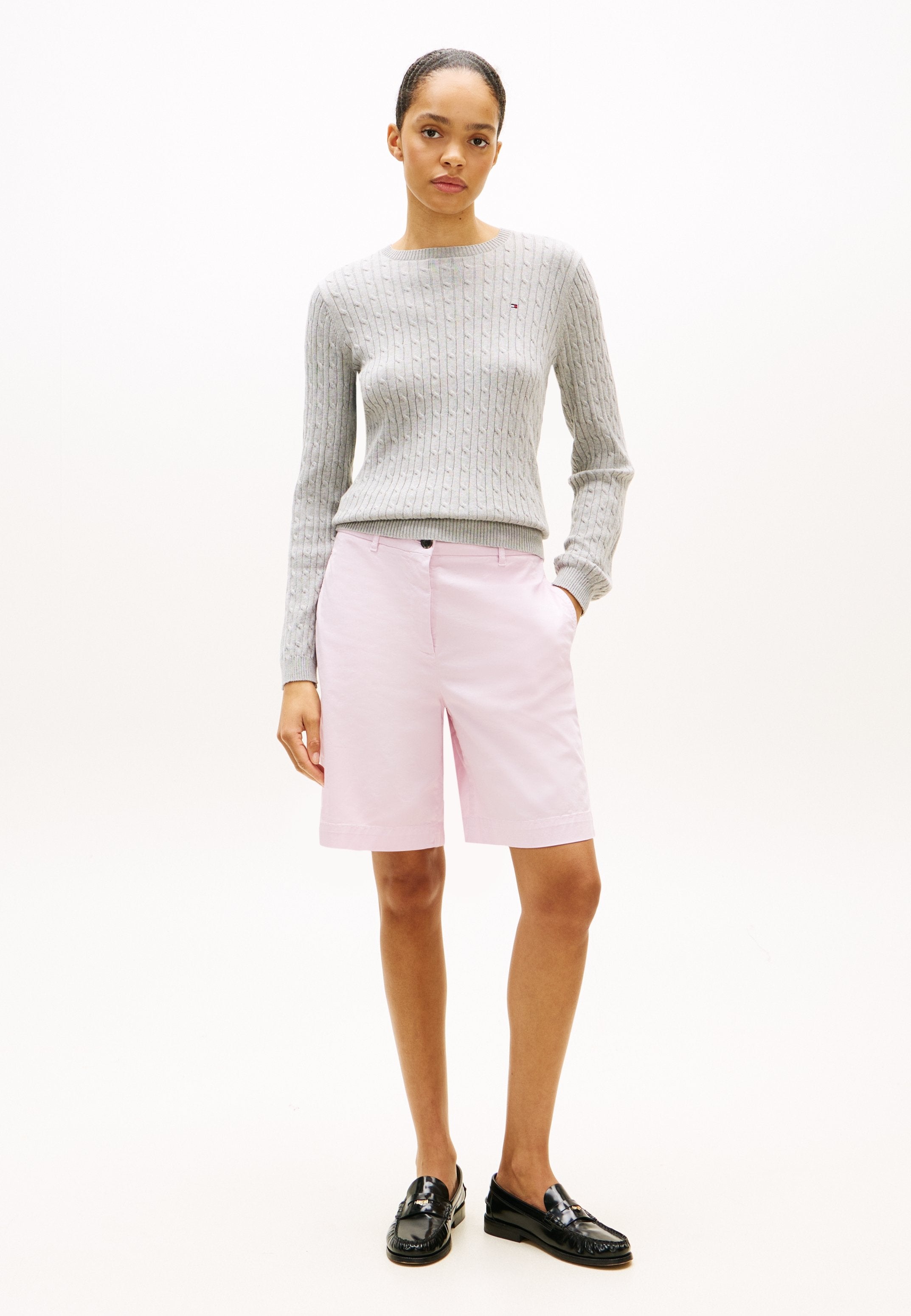 SHORT CHINO DÉLAVÉ COUPE CLASSIQUE - Shorts - lilas poudré