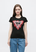 FLOWERS TRIANGLE TEE - Print T-shirt - jet black