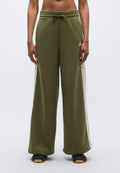 ADIDAS WOMEN 3-STRIPES FLEECE WIDE - Tracksuit bottoms - olive strata