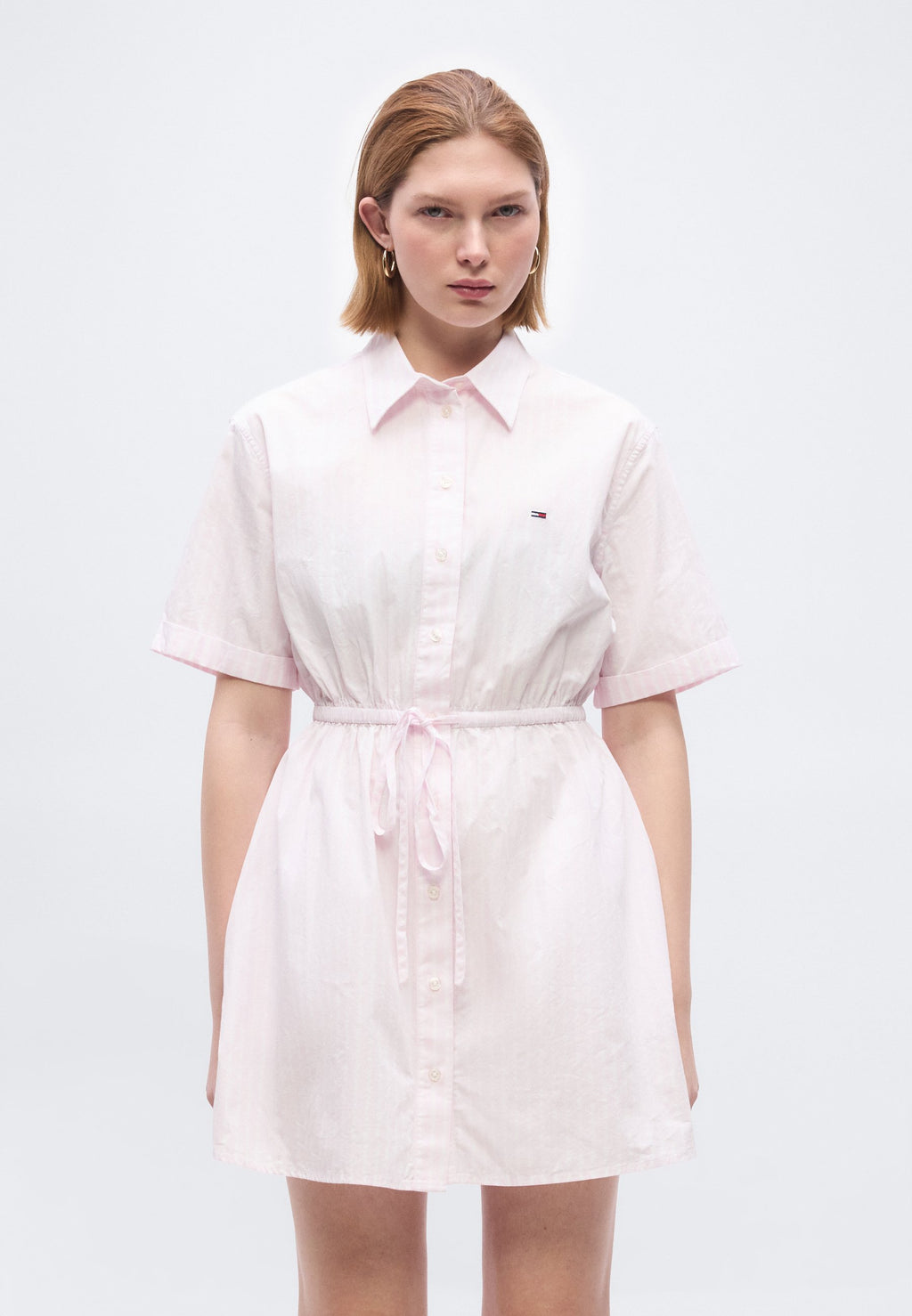 ROBE CHEMISE RAYÉE - Robe chemise - rose nacré