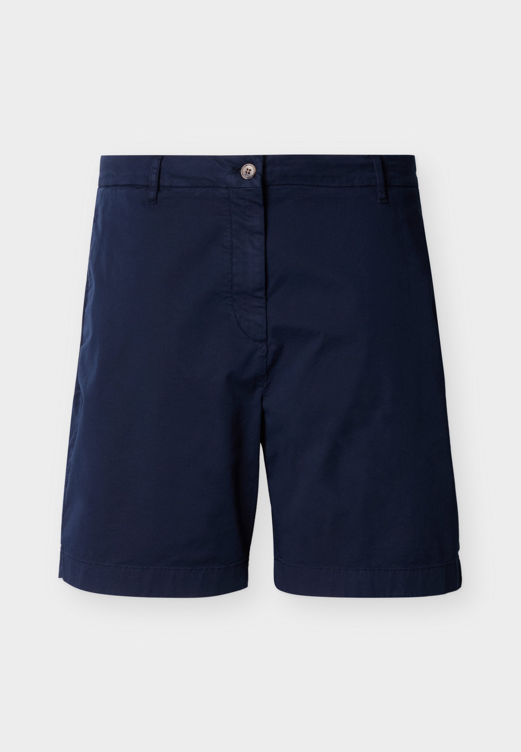 SHORT CHINO SLIM DÉLAVÉ CURVÉ - Shorts - bleu nuit foncé