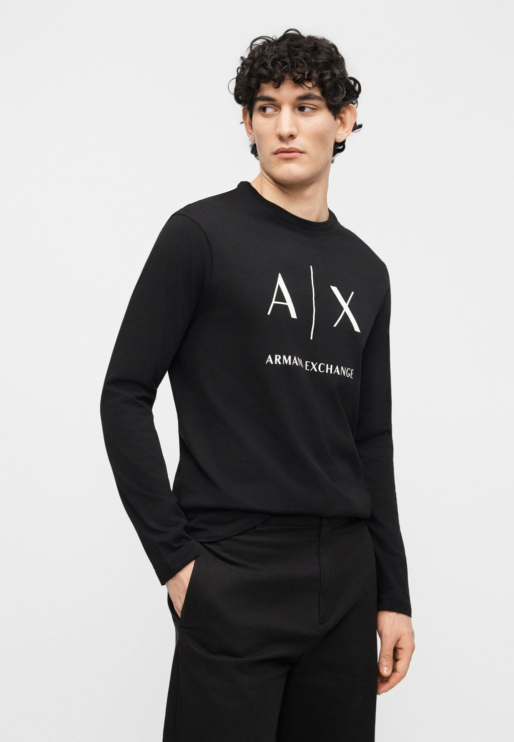 LONGSLEEVE SHIRT SLIM FIT - Long sleeved top - black