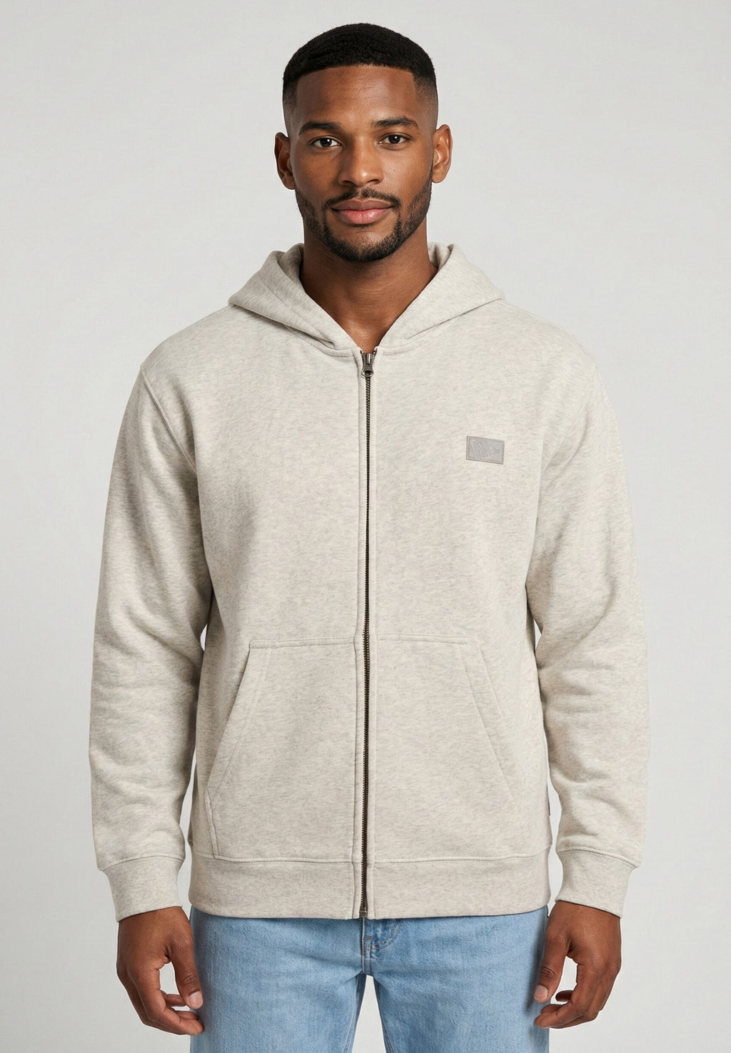 LX FULL ZIP HOODIE - Zip-up sweatshirt - ash heather