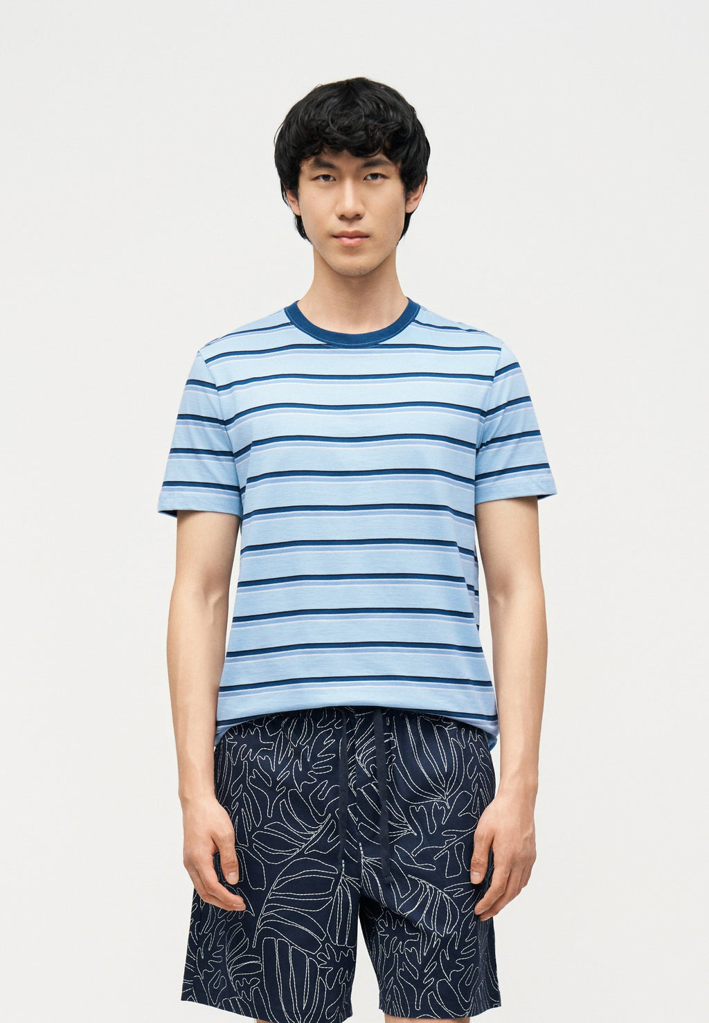 EVERYDAY CREW STRIPE - Print T-shirt - cerulean blue