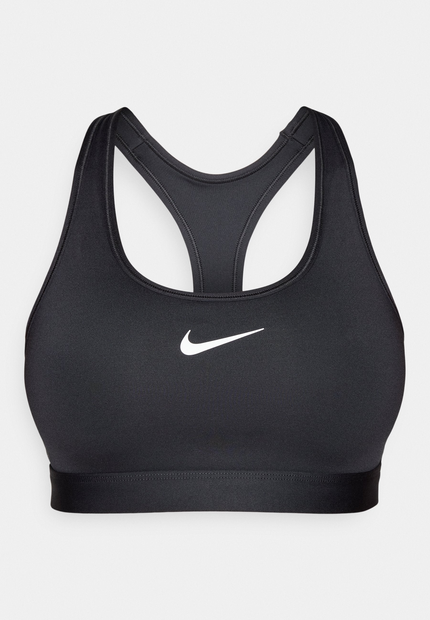 UNPADDED BRA - Medium support sports bra - black/white
