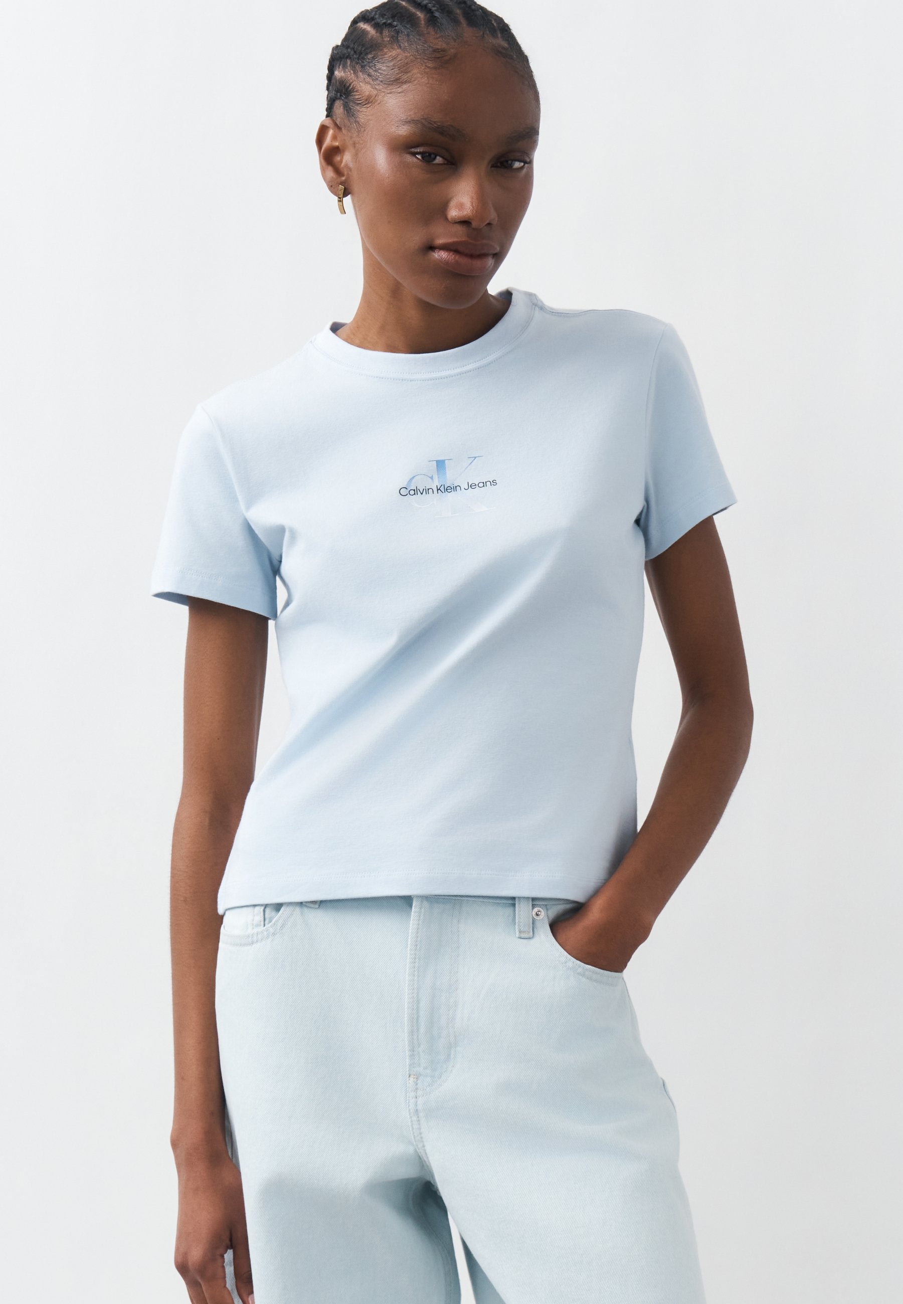 GRADIENT MONOLOGO SLIM TEE - Basic T-shirt - plein air