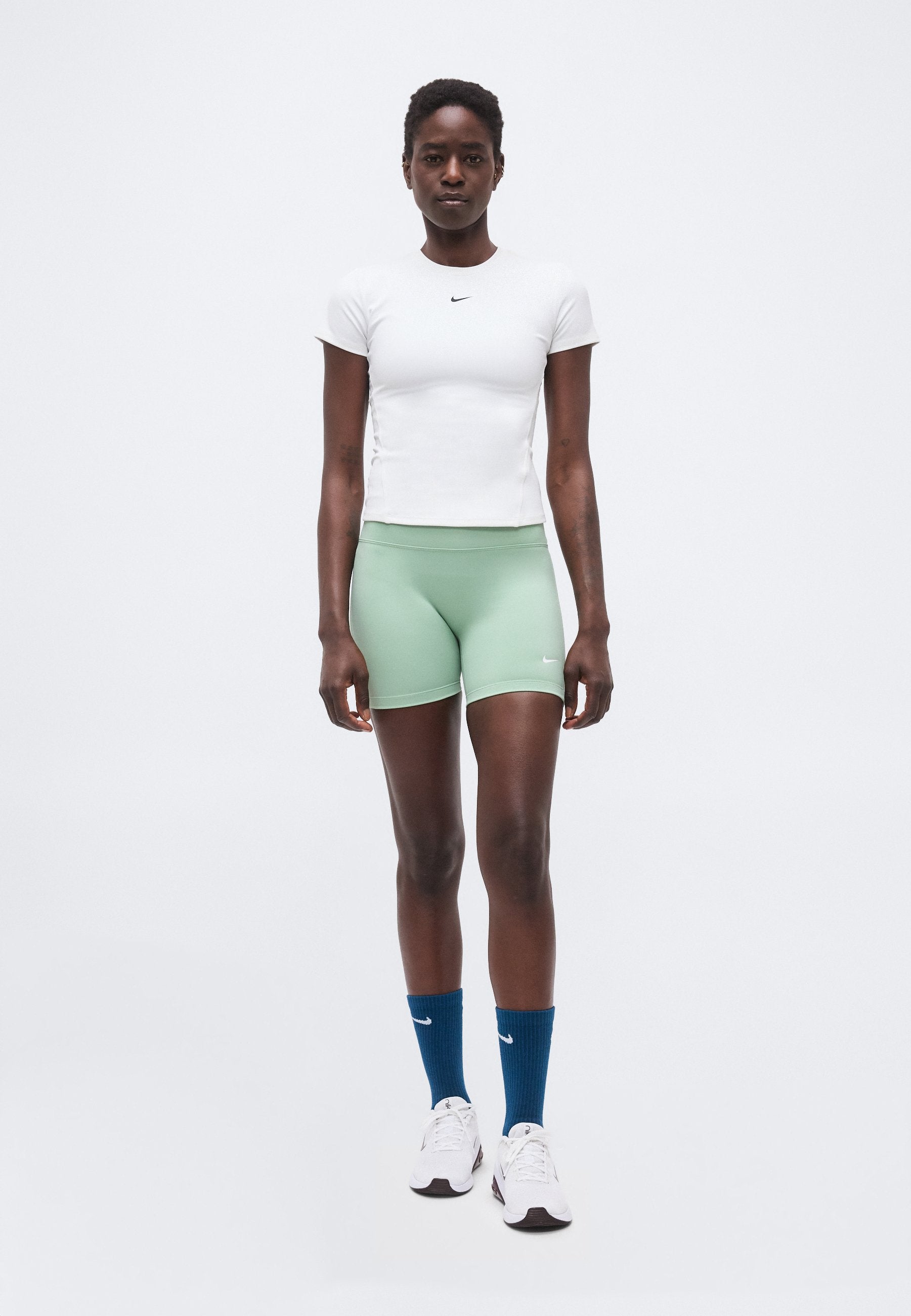 ONE SHORT  - Leggings - steam/white