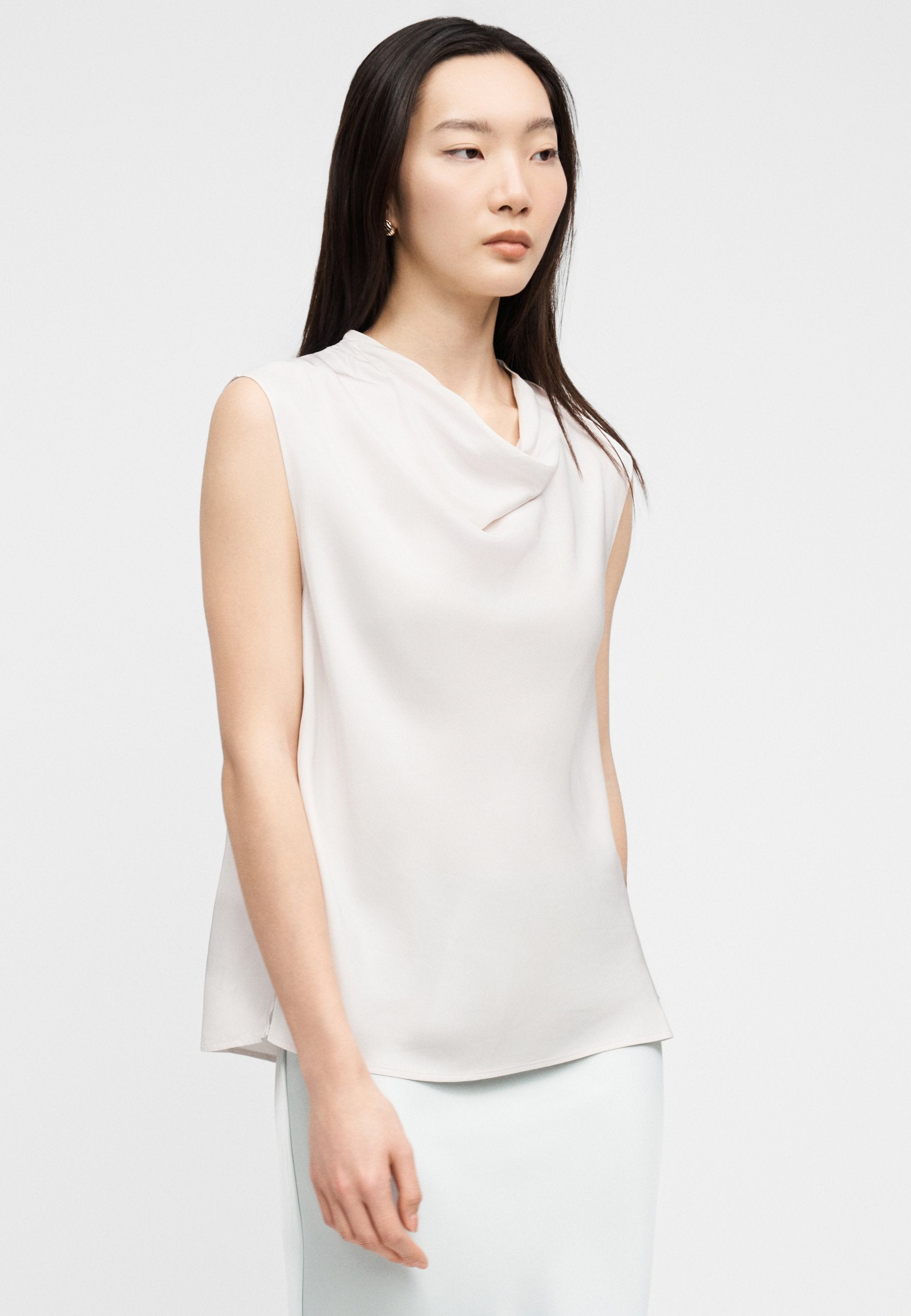 COWL NECK TANK - Top - white sand