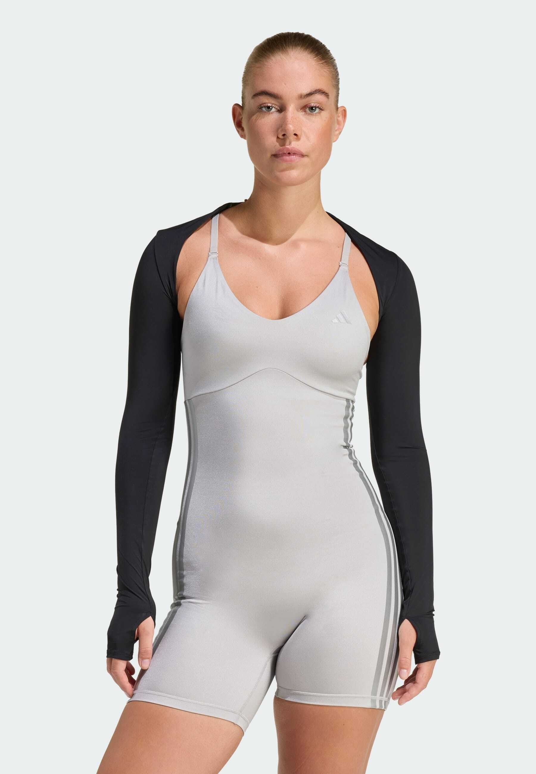 POWER ESSENTIALS WORKOUT CONTOUR SHRUG - Long sleeved top - black