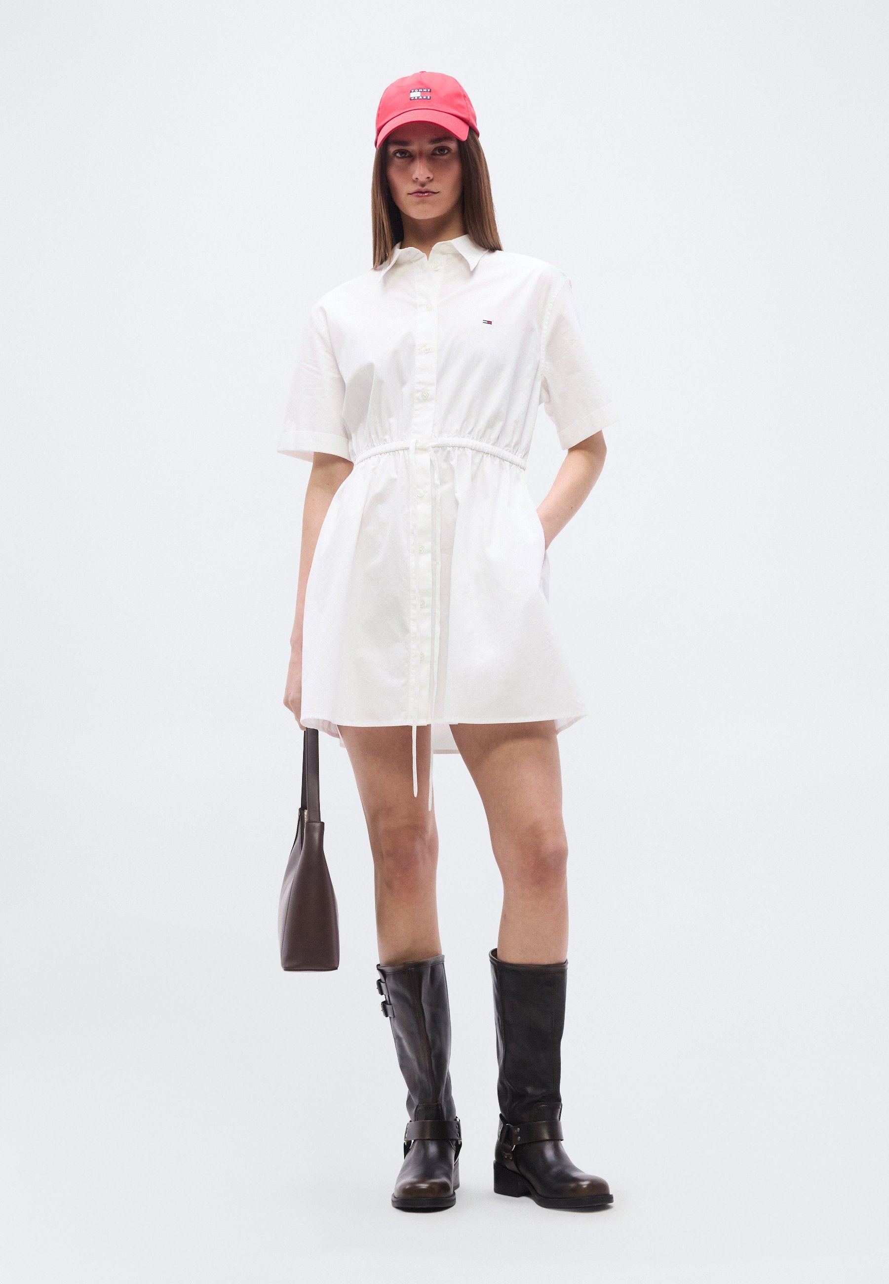 STRIPE SHIRT DRESS - Shirt dress - ecru