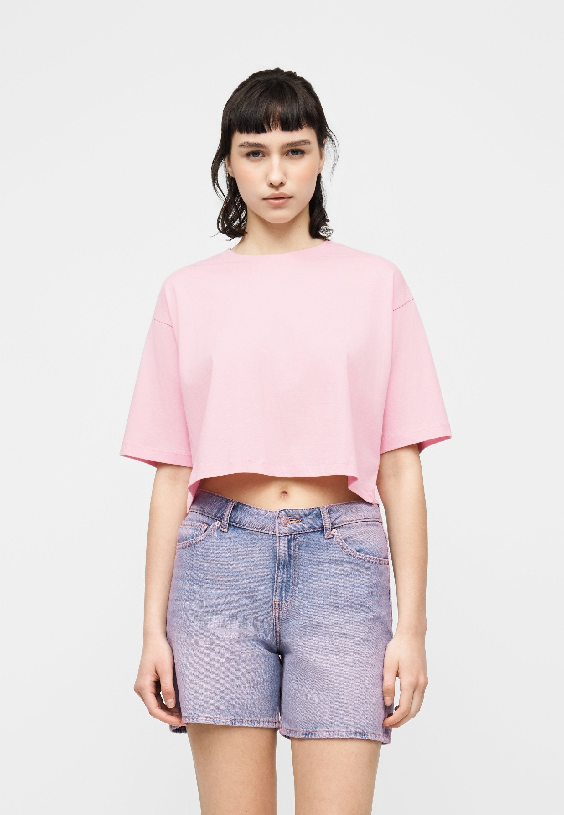 JXANDREA LOOSE KROP TİŞÖRT 2'Lİ PAKET - Basic Tişört - vintage haki/pembe leydi