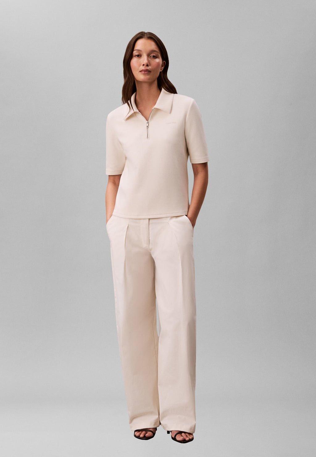 SPACER HALFZIP - Polo shirt - tofu