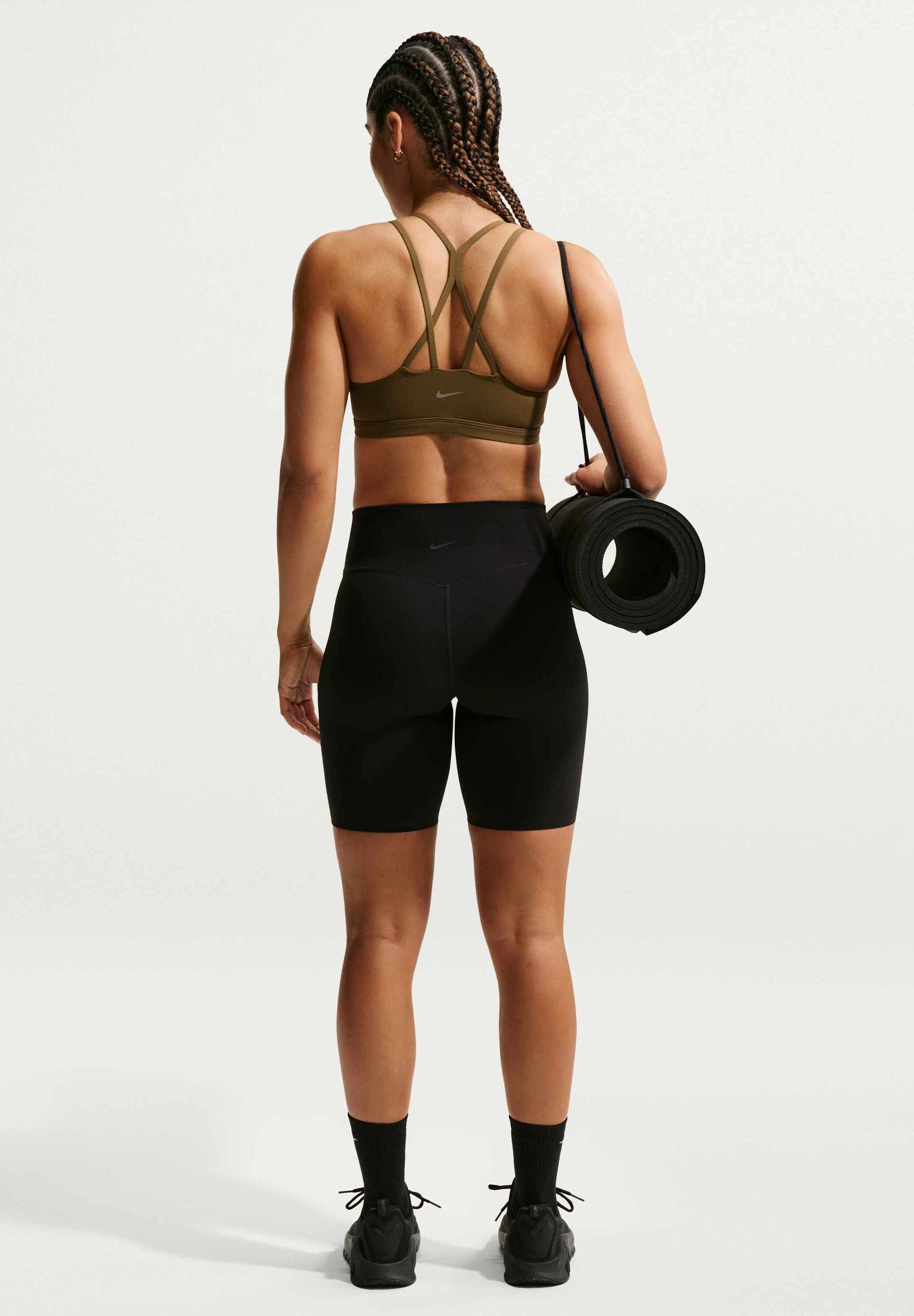W NK DF ZENVY STRAPPY BRA - Soutien-gorge de sport à maintien léger - olive flak/white