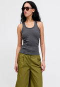 JXFRIDA - Top - dark grey melange