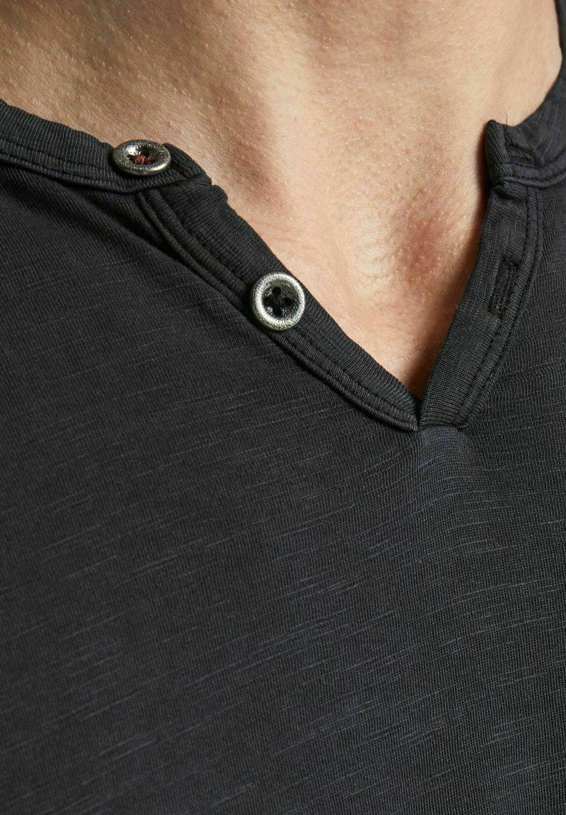 ESPLIT NECK   - Basic T-shirt - black