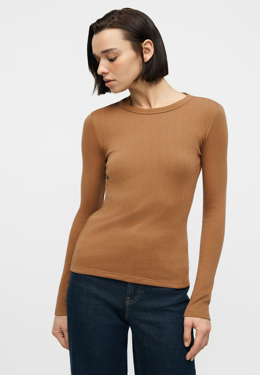 VERIGATED CREW - Long sleeved top - kola nut