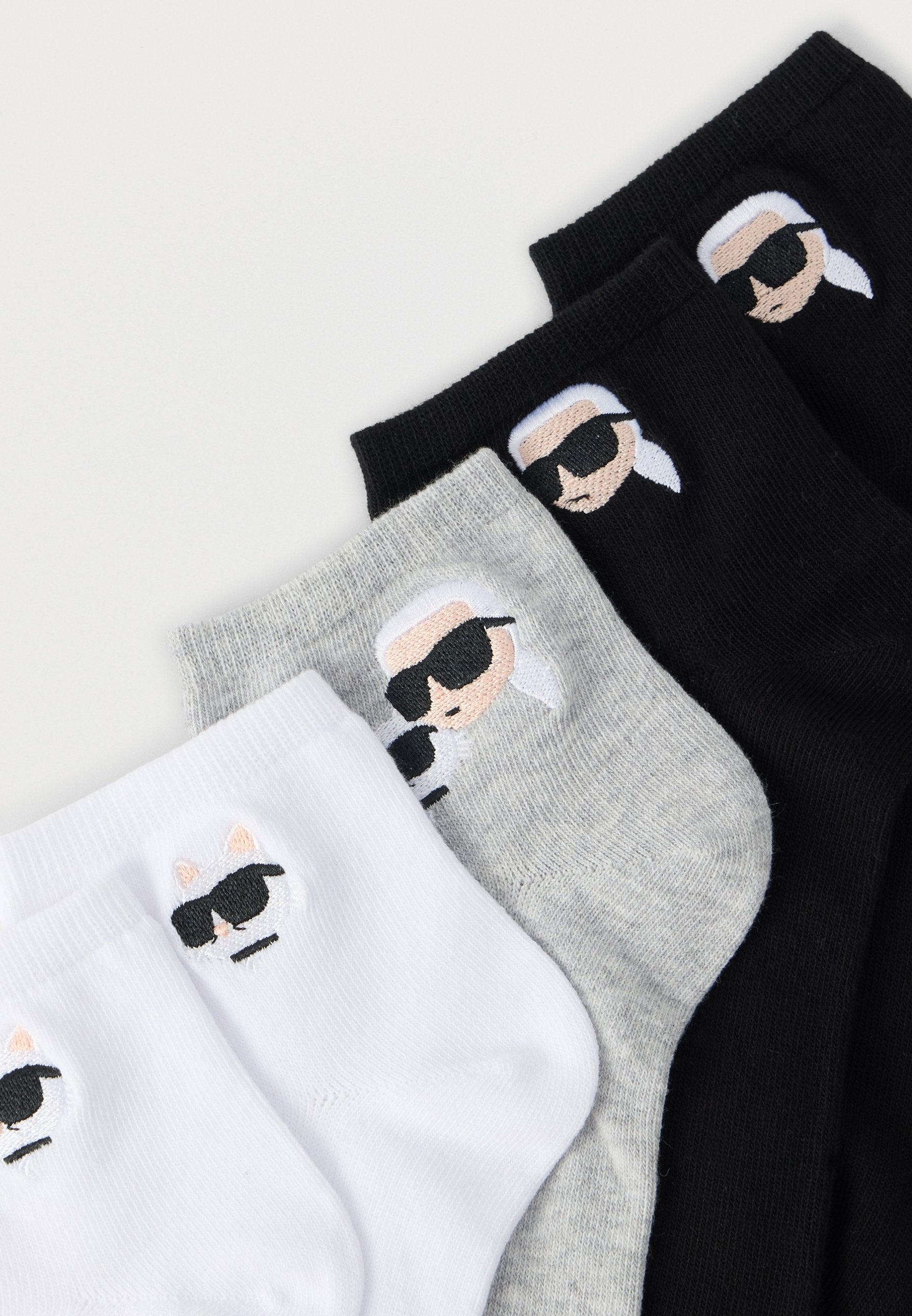 IKON SHORT SOCKS 5 PACK UNISEX - Sneaker socks - black/white/grey