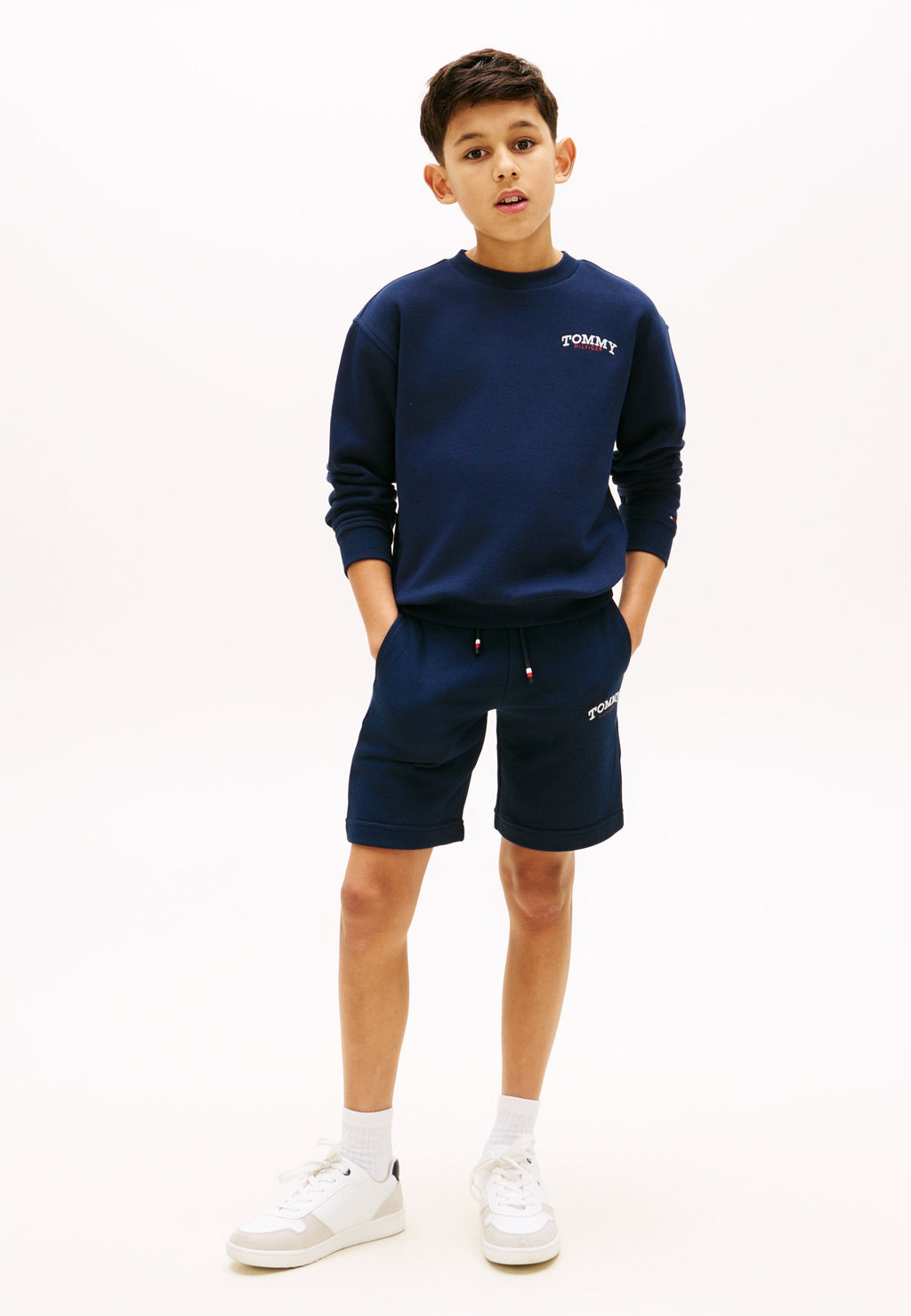 LOGO EMBROIDERY TERRY SWEAT SHORTS - Tracksuit bottoms - dark night navy