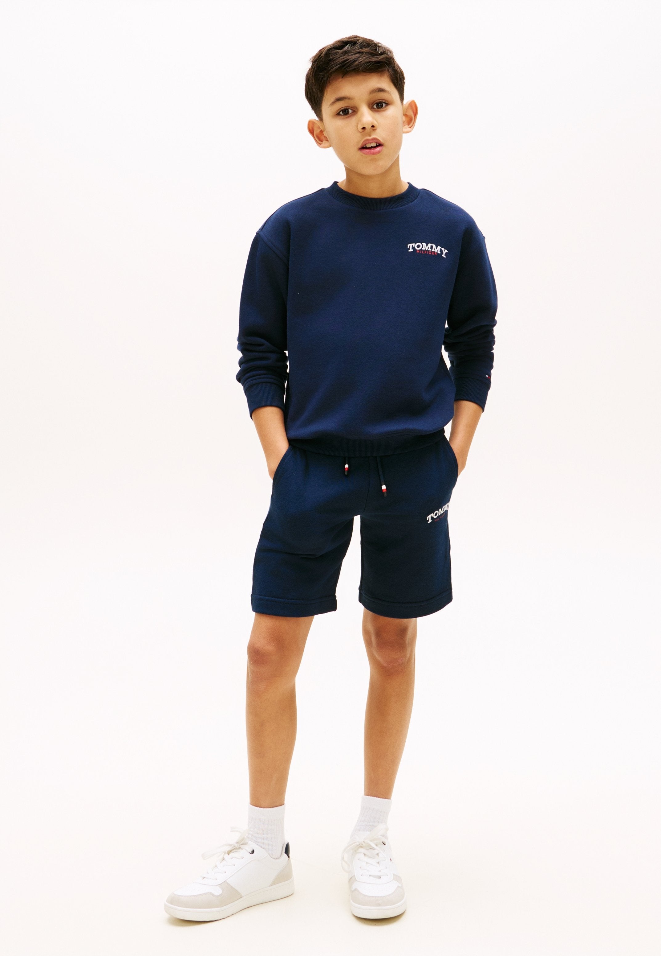 LOGO EMBROIDERY TERRY SWEAT SHORTS - Tracksuit bottoms - dark night navy