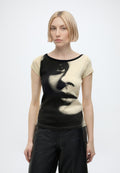 ETINE - Print T-shirt - light/pastel yellow